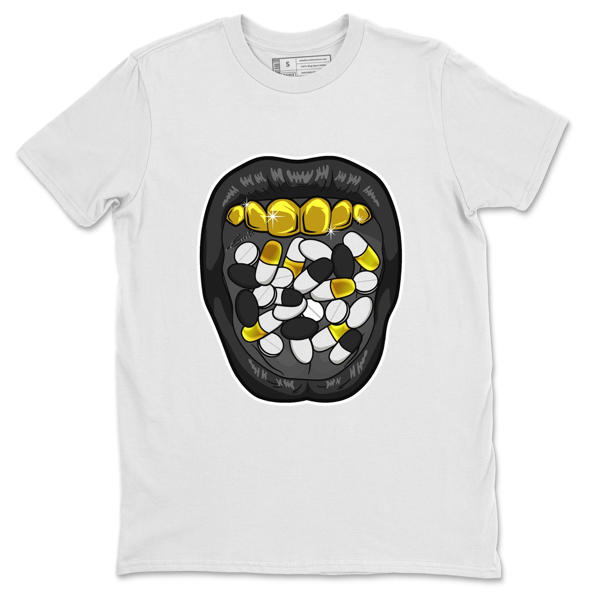Jordan 12 Black Taxi Sneaker Matching T-Shirt Acid Lips Sneaker Tees Jordan 12 Black Taxi Sneaker Release Tees Crew Neck Tees