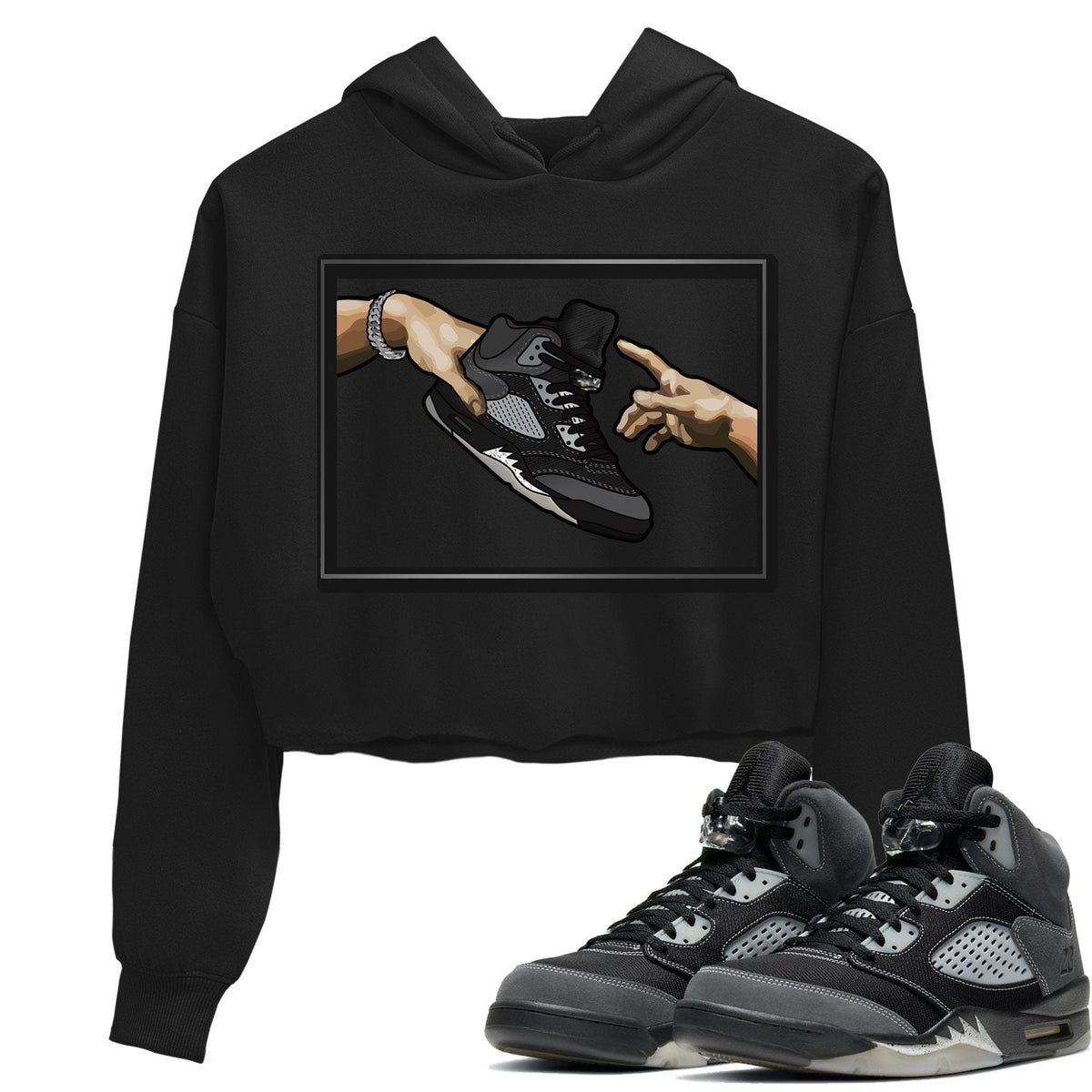 Jordan 5 Anthracite Sneaker Matching T-Shirt Adam's Creation Sneaker Tees Jordan 5 Anthracite Sneaker Release Tees Women's Shirts