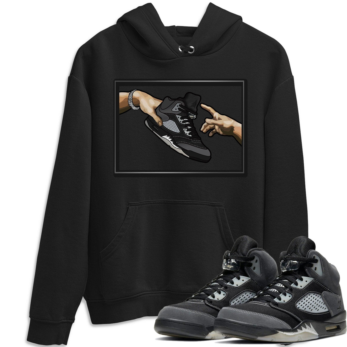 Jordan 5 Anthracite Shirt To Match Jordans Adam's Creation Sneaker Tees Jordan 5 Anthracite Drip Gear Zone Sneaker Matching Clothing Unisex Shirts