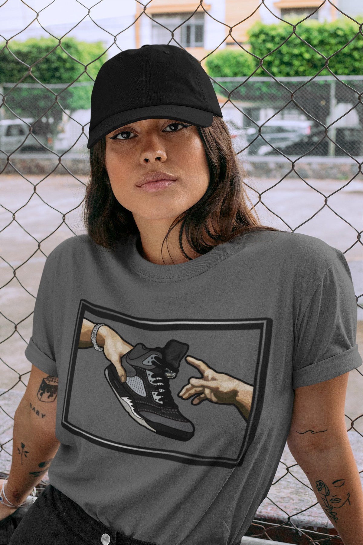 Jordan 5 Anthracite Shirt To Match Jordans Adam's Creation Sneaker Tees Jordan 5 Anthracite Drip Gear Zone Sneaker Matching Clothing Unisex Shirts