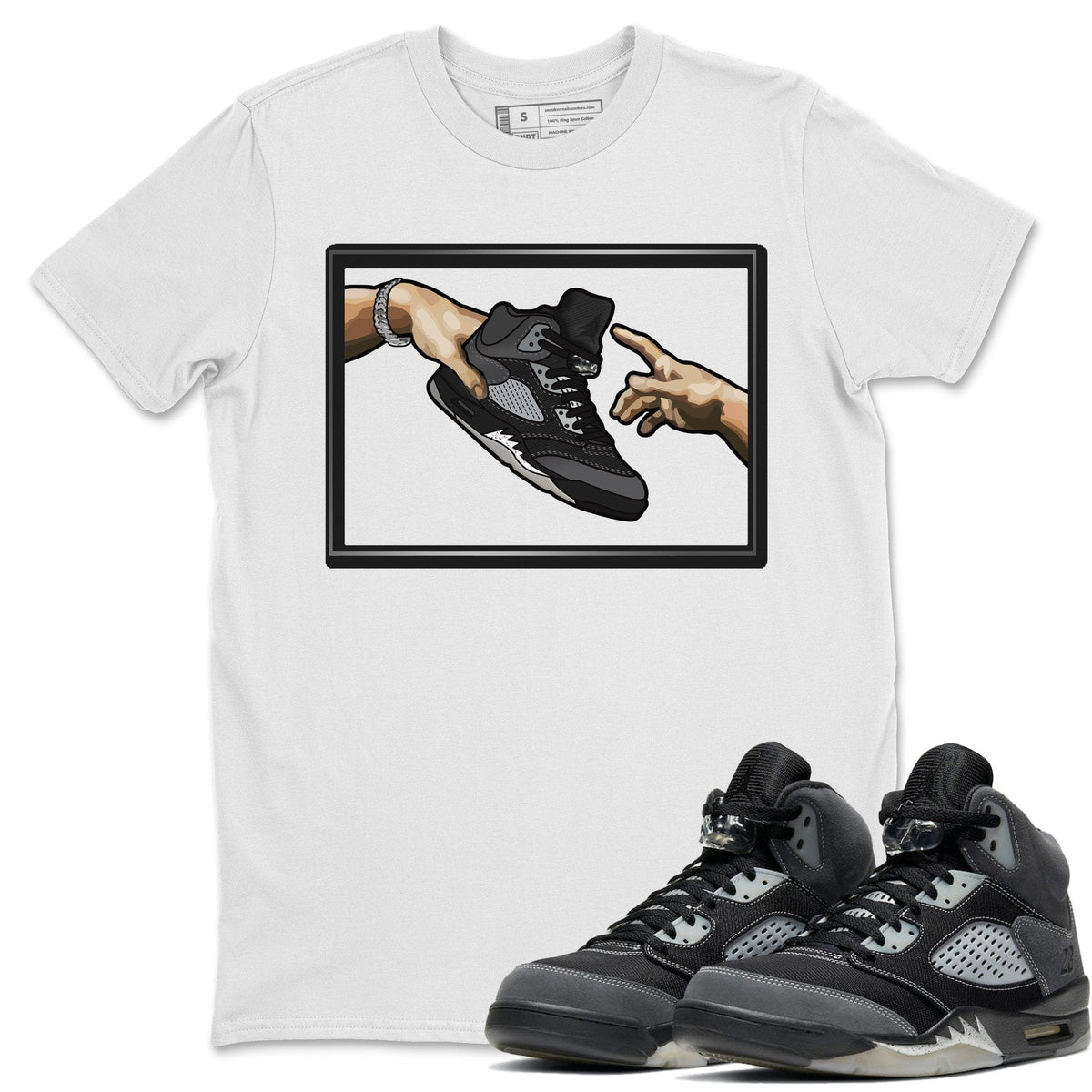 Jordan 5 Anthracite Shirt To Match Jordans Adam's Creation Sneaker Tees Jordan 5 Anthracite Drip Gear Zone Sneaker Matching Clothing Unisex Shirts