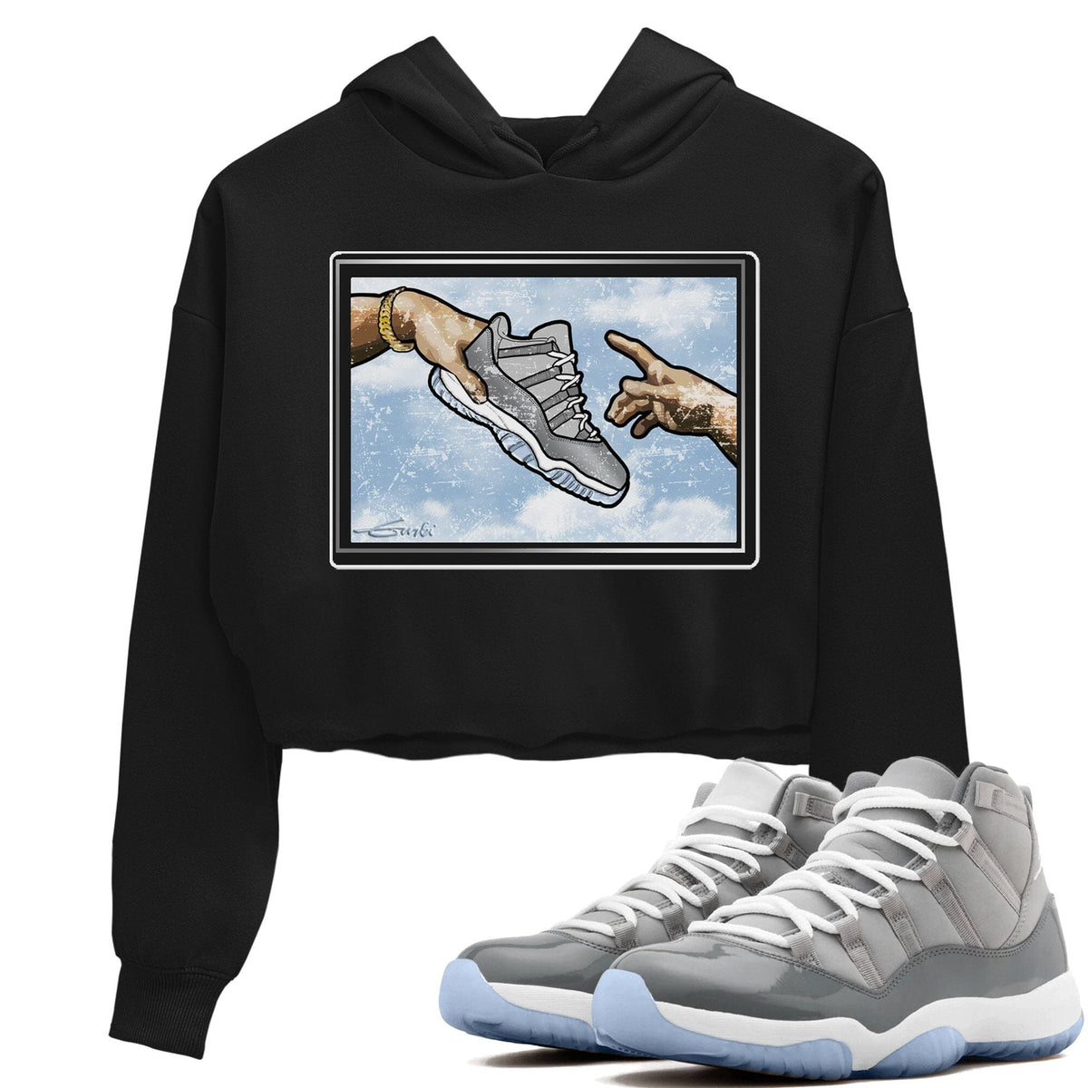 Jordan 11 Cool Grey Sneaker Matching T-Shirt Adam's Creation Sneaker Tees Jordan 11 Cool Grey Sneaker Release Tees Women's Shirts