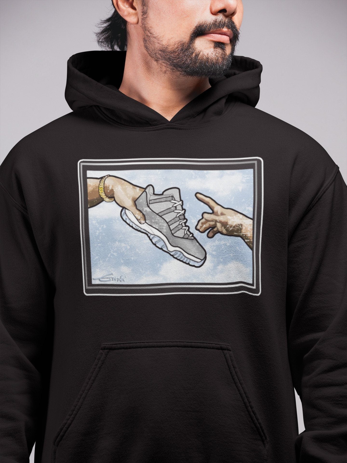 Jordan 11 Cool Grey Shirt To Match Jordans Adam's Creation Sneaker Tees Jordan 11 Cool Grey Drip Gear Zone Sneaker Matching Clothing Unisex Shirts