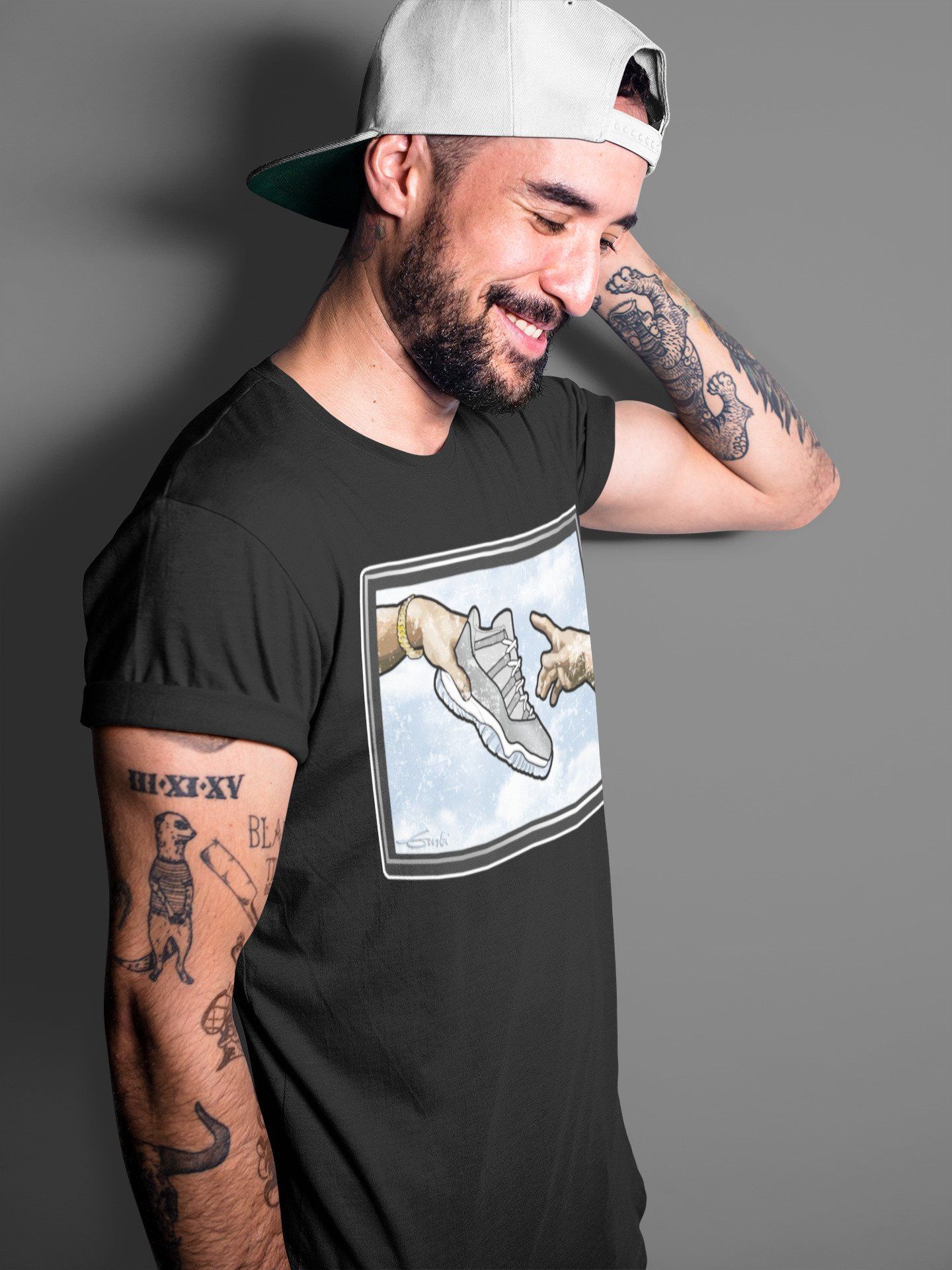 Jordan 11 Cool Grey Shirt To Match Jordans Adam's Creation Sneaker Tees Jordan 11 Cool Grey Drip Gear Zone Sneaker Matching Clothing Unisex Shirts