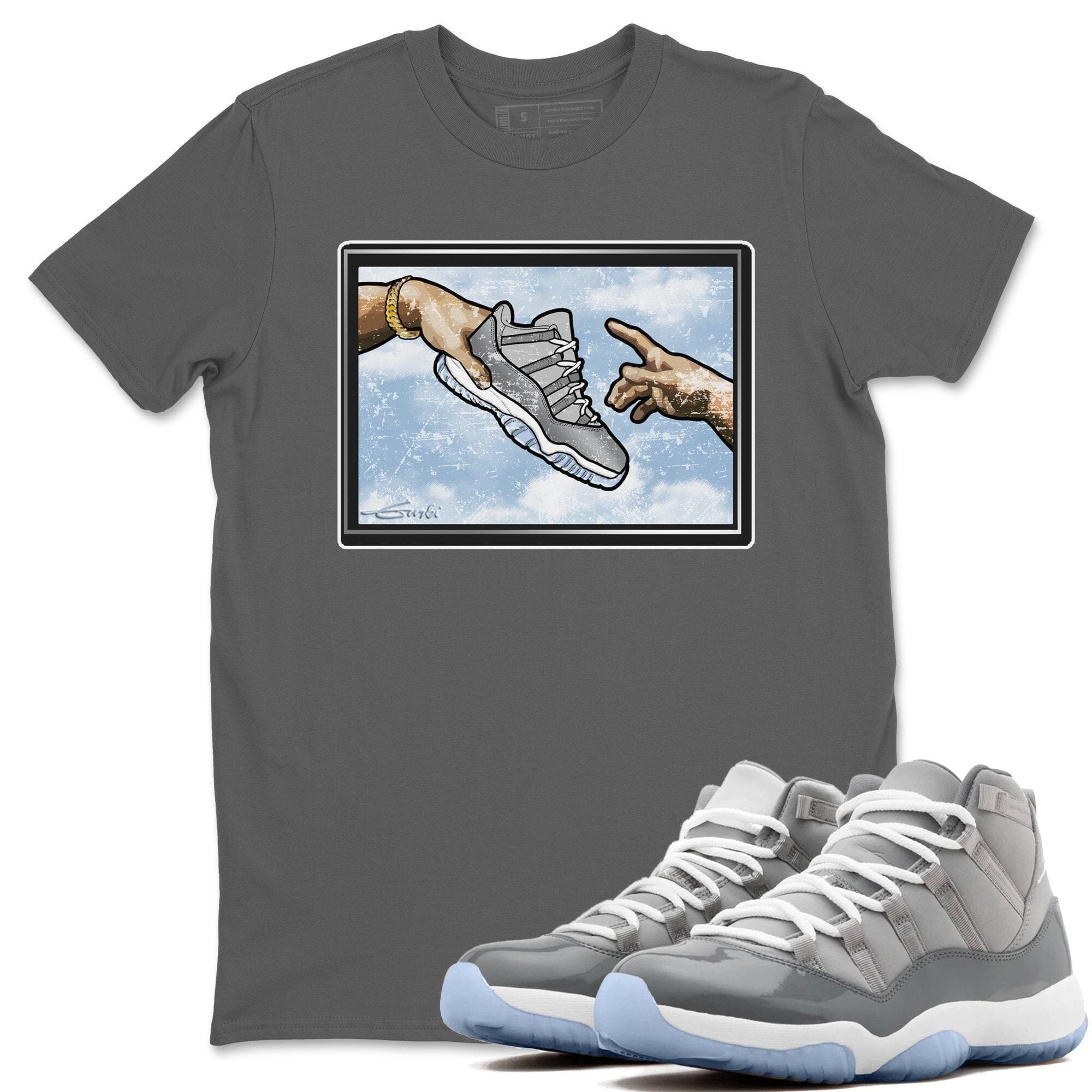 Jordan 11 Cool Grey Shirt To Match Jordans Adam's Creation Sneaker Tees Jordan 11 Cool Grey Drip Gear Zone Sneaker Matching Clothing Unisex Shirts