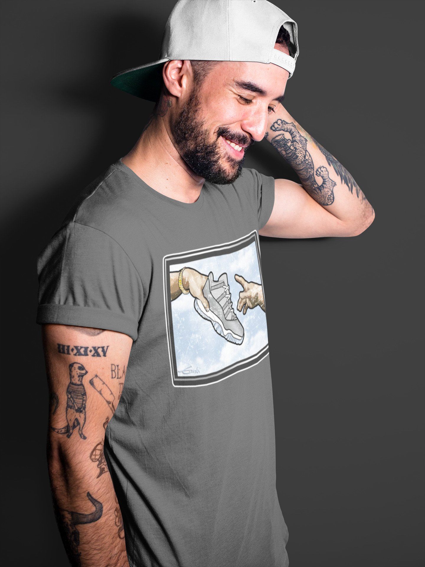 Jordan 11 Cool Grey Shirt To Match Jordans Adam's Creation Sneaker Tees Jordan 11 Cool Grey Drip Gear Zone Sneaker Matching Clothing Unisex Shirts