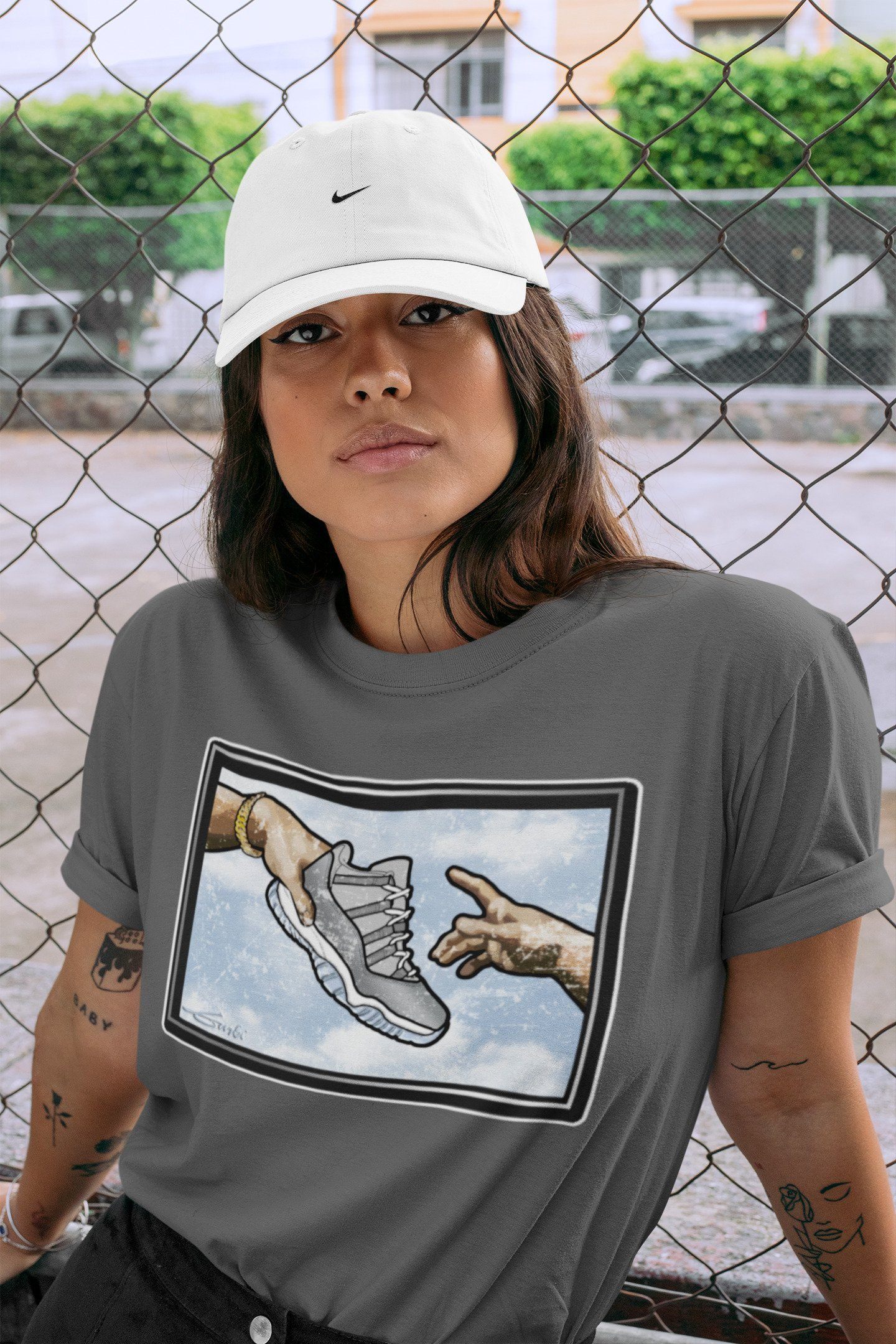 Jordan 11 Cool Grey Shirt To Match Jordans Adam's Creation Sneaker Tees Jordan 11 Cool Grey Drip Gear Zone Sneaker Matching Clothing Unisex Shirts