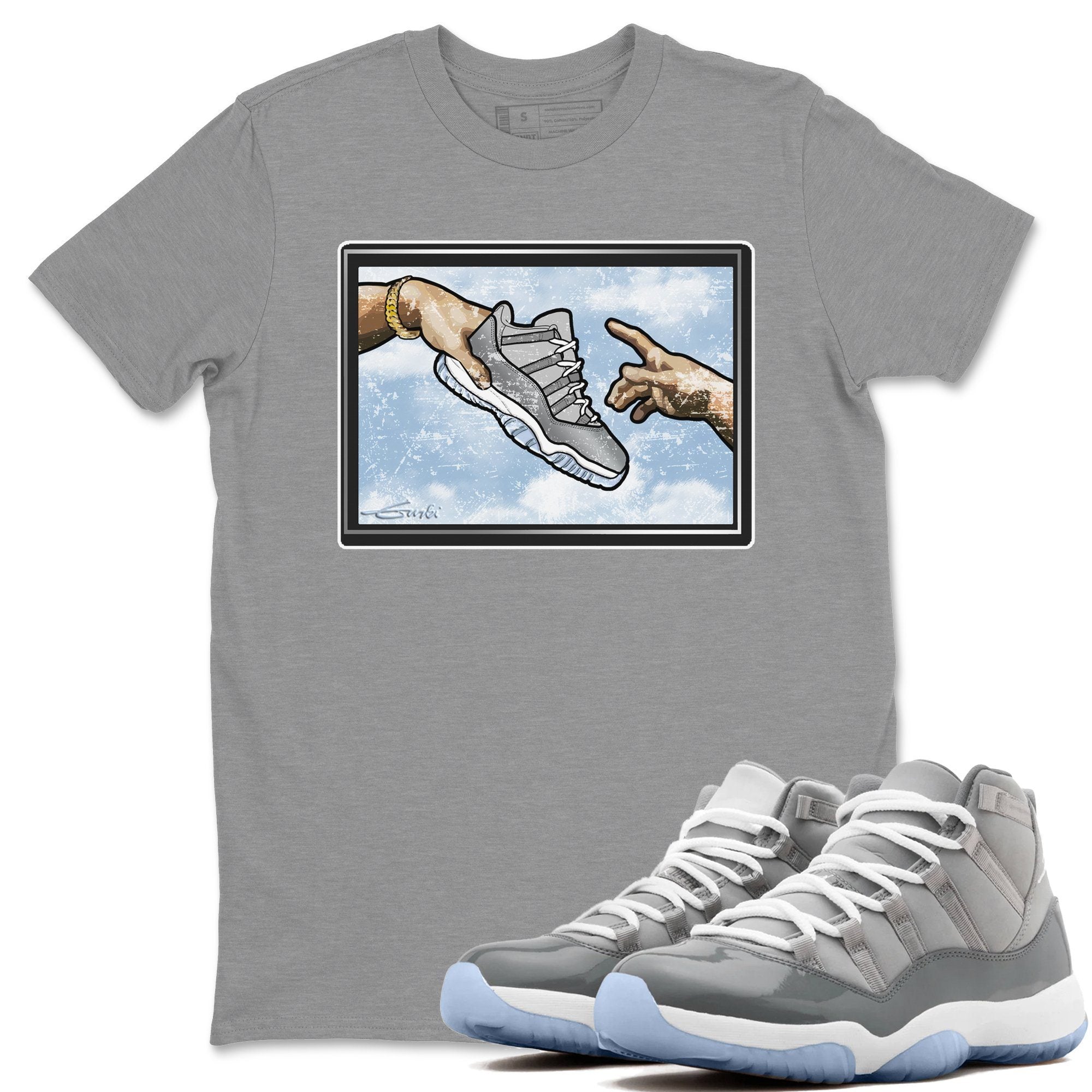 Jordan 11 Cool Grey Shirt To Match Jordans Adam's Creation Sneaker Tees Jordan 11 Cool Grey Drip Gear Zone Sneaker Matching Clothing Unisex Shirts