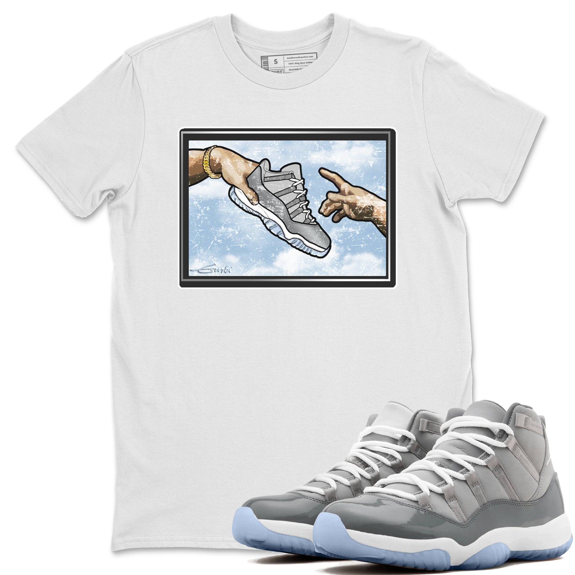 Jordan 11 Cool Grey Shirt To Match Jordans Adam's Creation Sneaker Tees Jordan 11 Cool Grey Drip Gear Zone Sneaker Matching Clothing Unisex Shirts