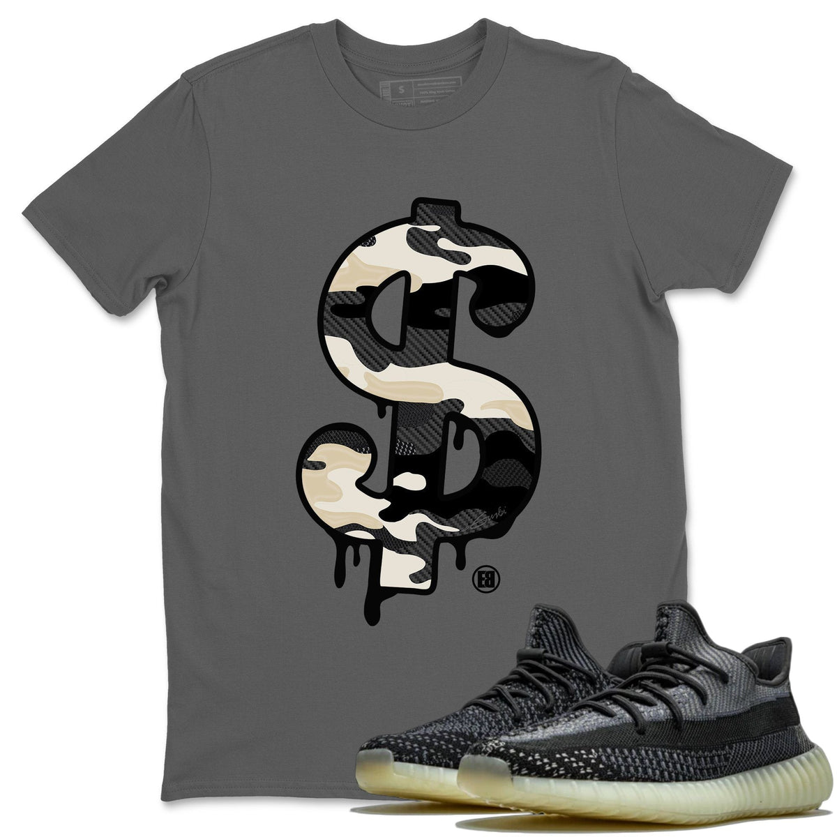 Yeezy 350 Carbon Asriel Shirt To Match Jordans Dollar Camo Sneaker Tees Yeezy 350 Carbon Asriel Drip Gear Zone Sneaker Matching Clothing Unisex Shirts