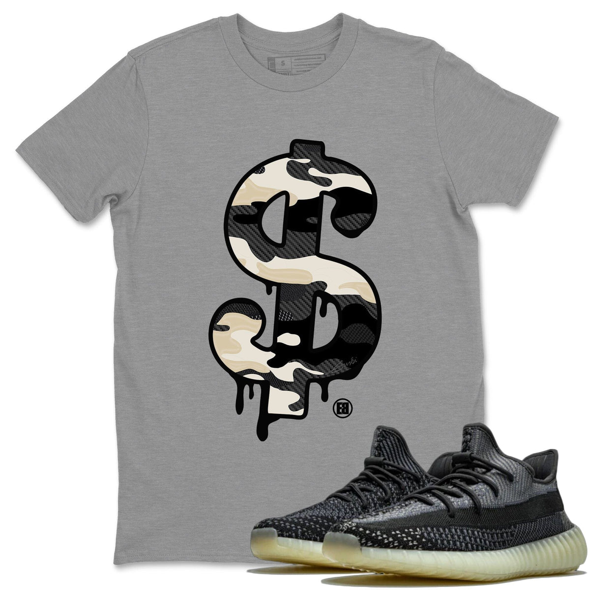 Yeezy 350 Carbon Asriel Shirt To Match Jordans Dollar Camo Sneaker Tees Yeezy 350 Carbon Asriel Drip Gear Zone Sneaker Matching Clothing Unisex Shirts