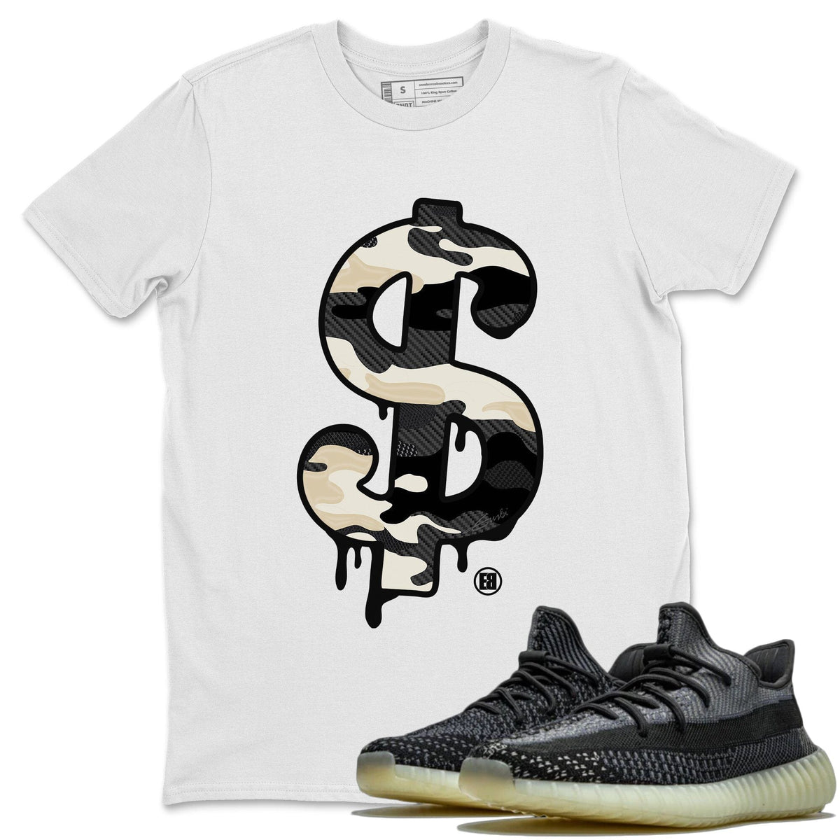 Yeezy 350 Carbon Asriel Shirt To Match Jordans Dollar Camo Sneaker Tees Yeezy 350 Carbon Asriel Drip Gear Zone Sneaker Matching Clothing Unisex Shirts