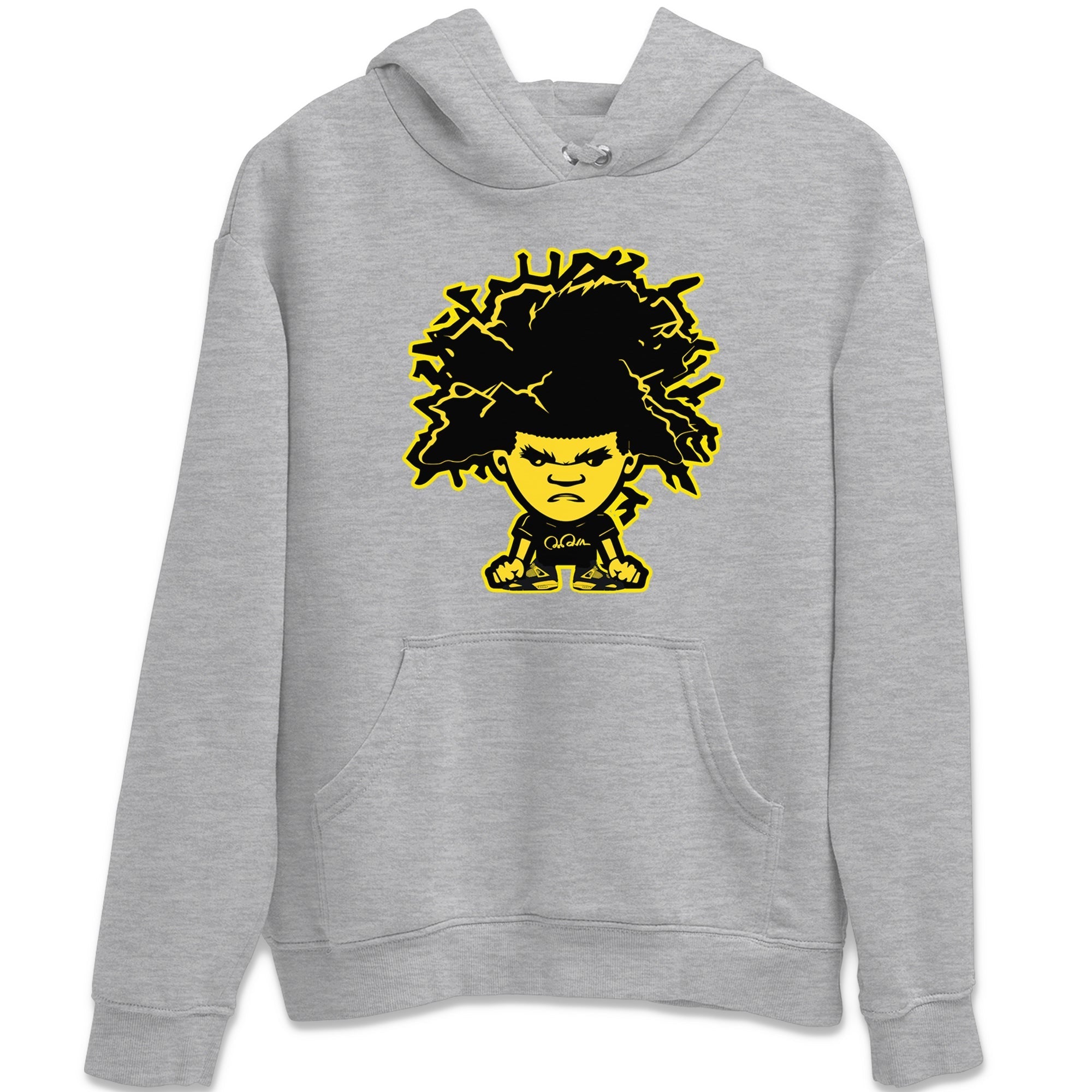 Air Jordan 4 Thunder Sneaker Match Tees Afro Boy Streetwear Sneaker Shirt Yellow AJ4 Thunder Sneaker Release Tees Unisex Shirts Heather Grey 2
