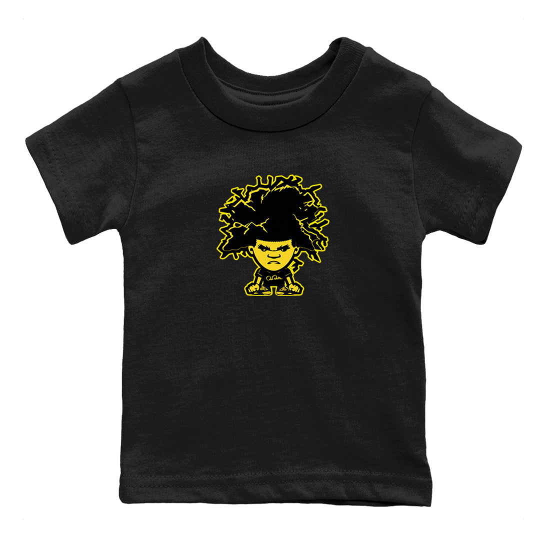 Air Jordan 4 Thunder Sneaker Match Tees Afro Boy Streetwear Sneaker Shirt Yellow AJ4 Thunder Sneaker Release Tees Kids Shirts Black 2