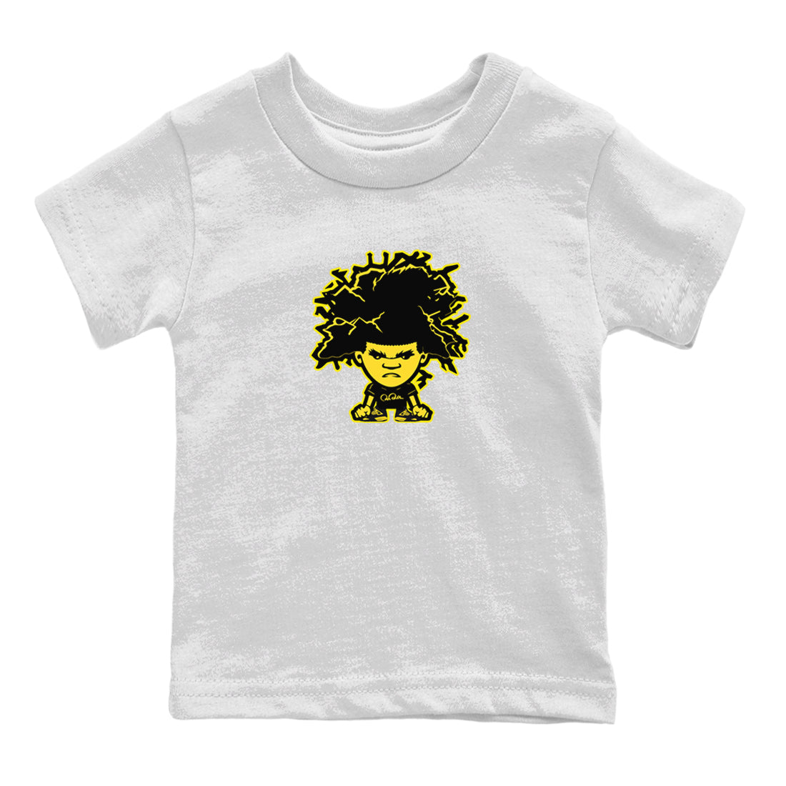 Air Jordan 4 Thunder Sneaker Match Tees Afro Boy Streetwear Sneaker Shirt Yellow AJ4 Thunder Sneaker Release Tees Kids Shirts White 2