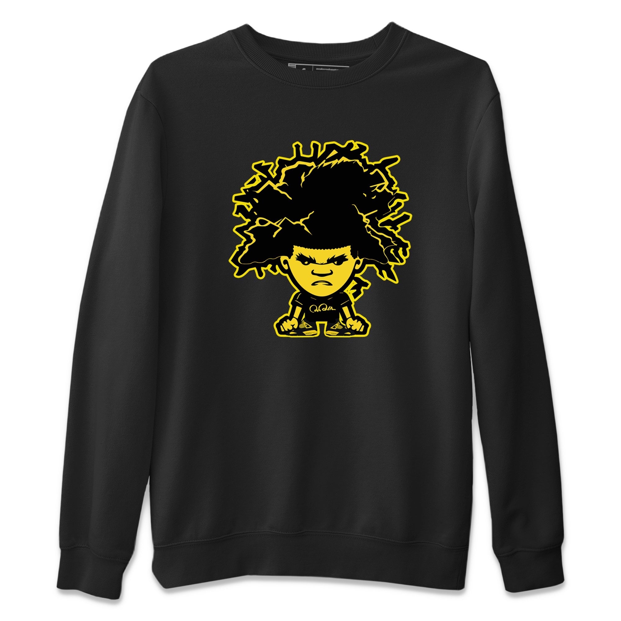 Air Jordan 4 Thunder Sneaker Match Tees Afro Boy Streetwear Sneaker Shirt Yellow AJ4 Thunder Sneaker Release Tees Unisex Shirts Black 2