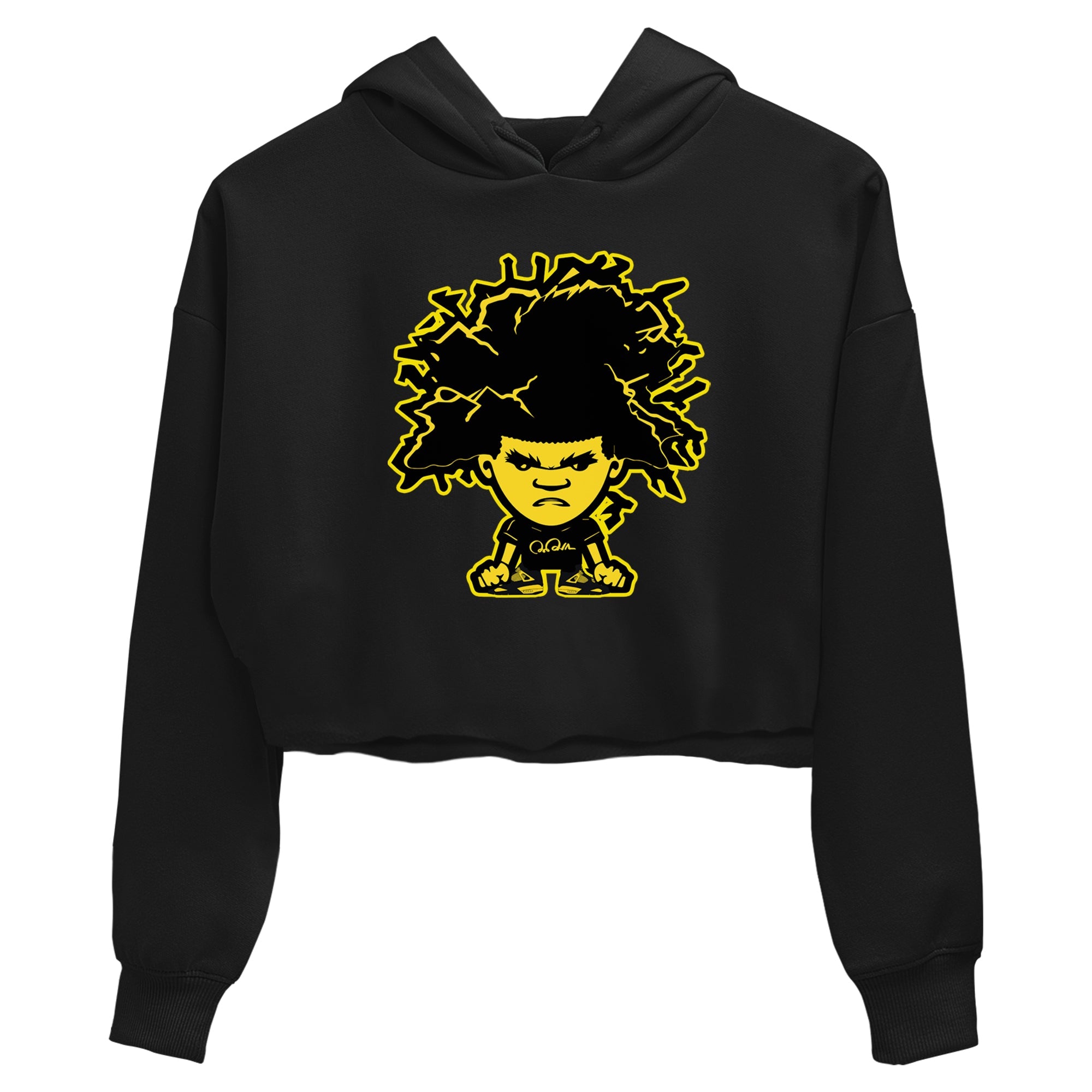 Air Jordan 4 Thunder Sneaker Match Tees Afro Boy Streetwear Sneaker Shirt Yellow AJ4 Thunder Sneaker Release Tees Women's Shirts Black 1