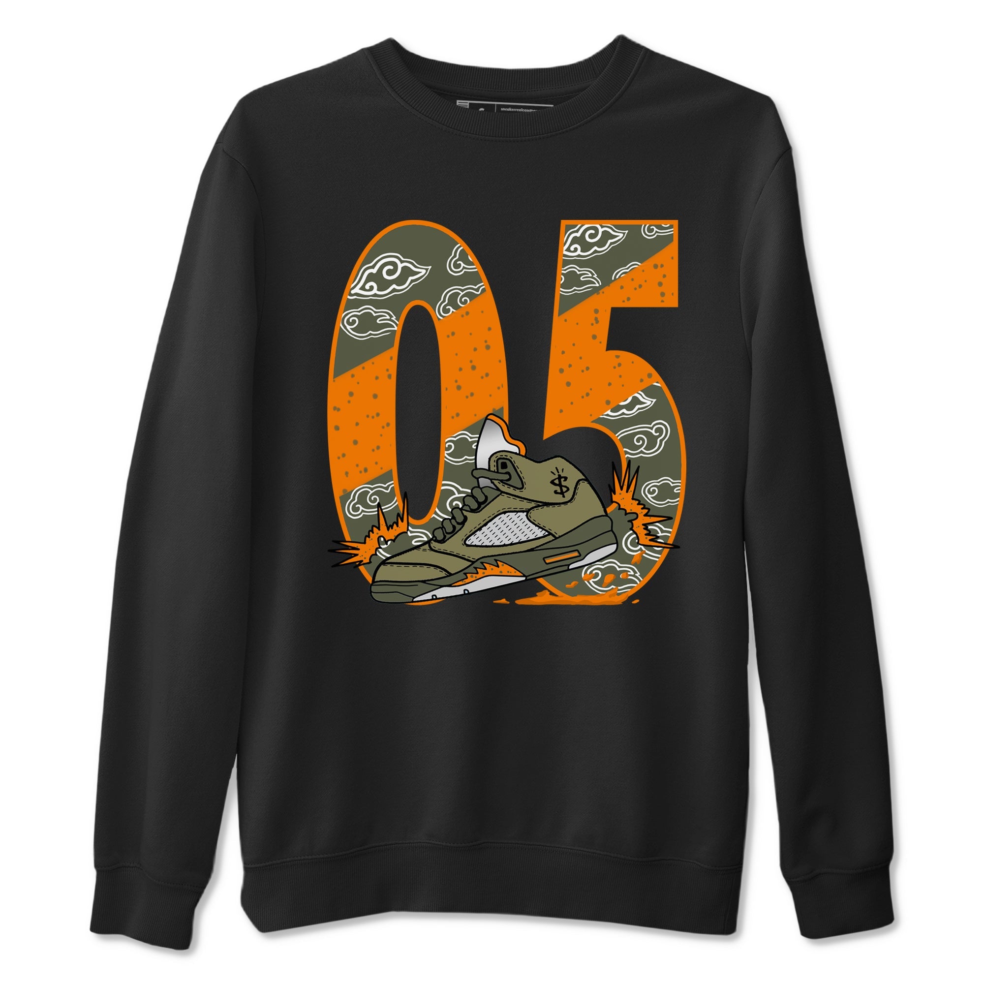 5s Olive shirt to match jordans Agressive Dribble sneaker tees Air Jordan 5 Retro Olive Drip Gear Zone unisex cotton Black 2 crew neck shirt
