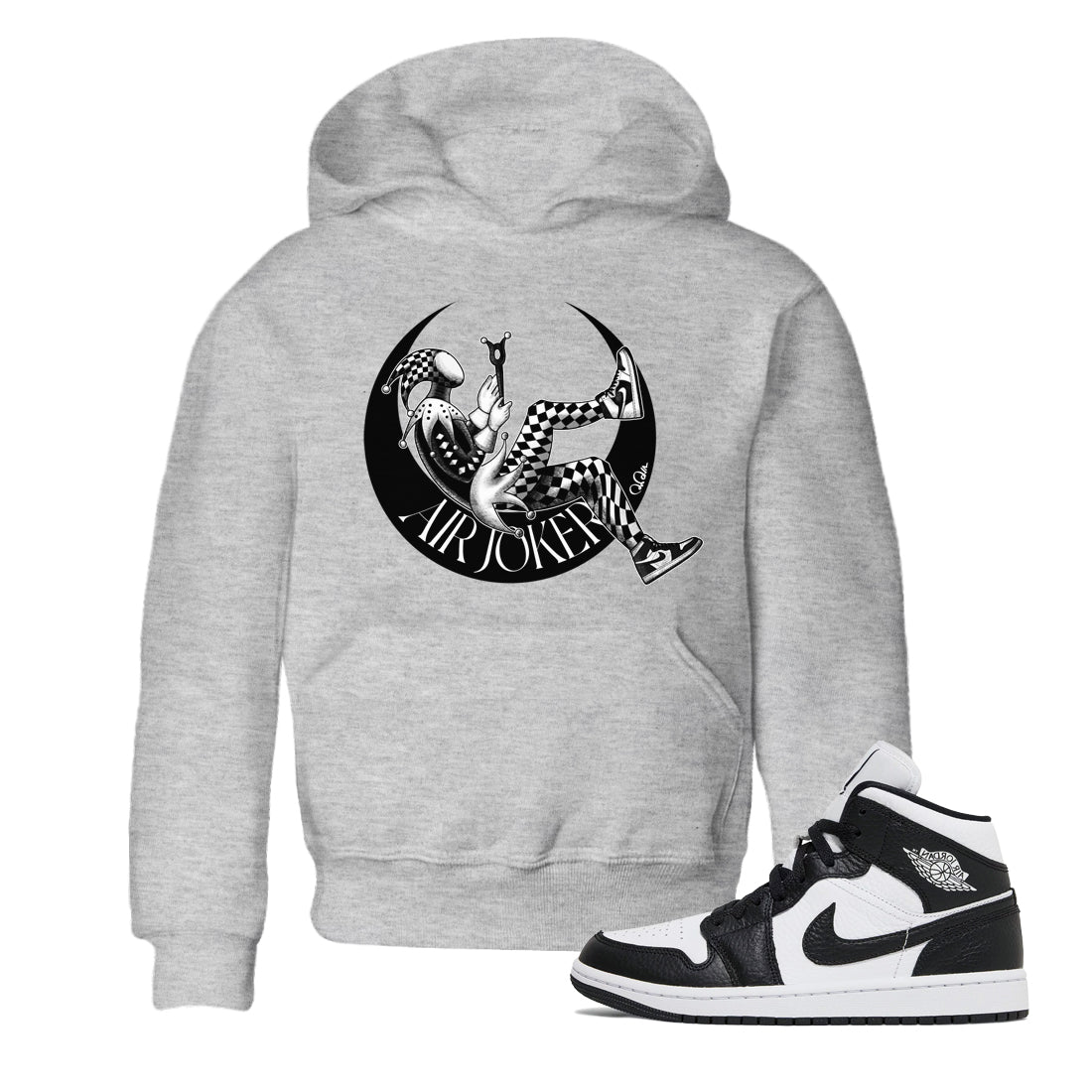 Air Jordan 1 Homage Sneaker Tees Drip Gear Zone Air Joker Sneaker Tees AJ1 Homage Shirt Kids Shirts Heather Grey 1