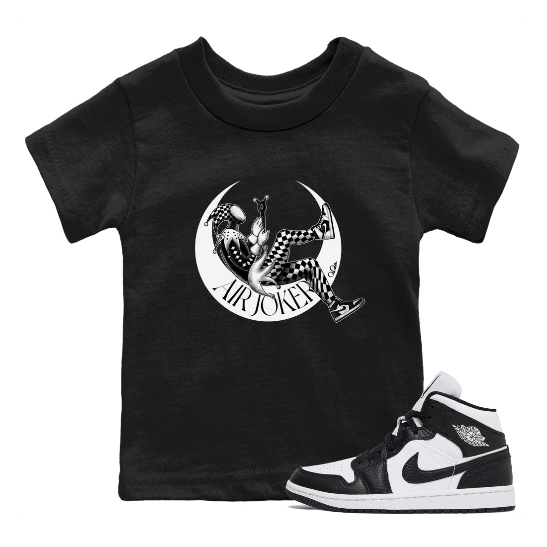 Air Jordan 1 Homage Sneaker Tees Drip Gear Zone Air Joker Sneaker Tees AJ1 Homage Shirt Kids Shirts Black 1