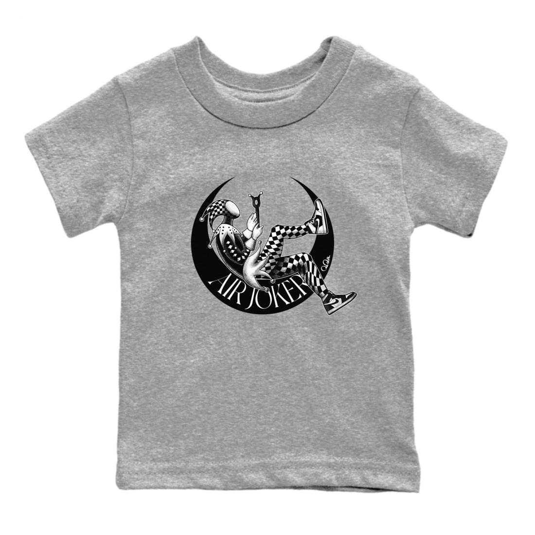 Air Jordan 1 Homage Sneaker Tees Drip Gear Zone Air Joker Sneaker Tees AJ1 Homage Shirt Kids Shirts Heather Grey 2