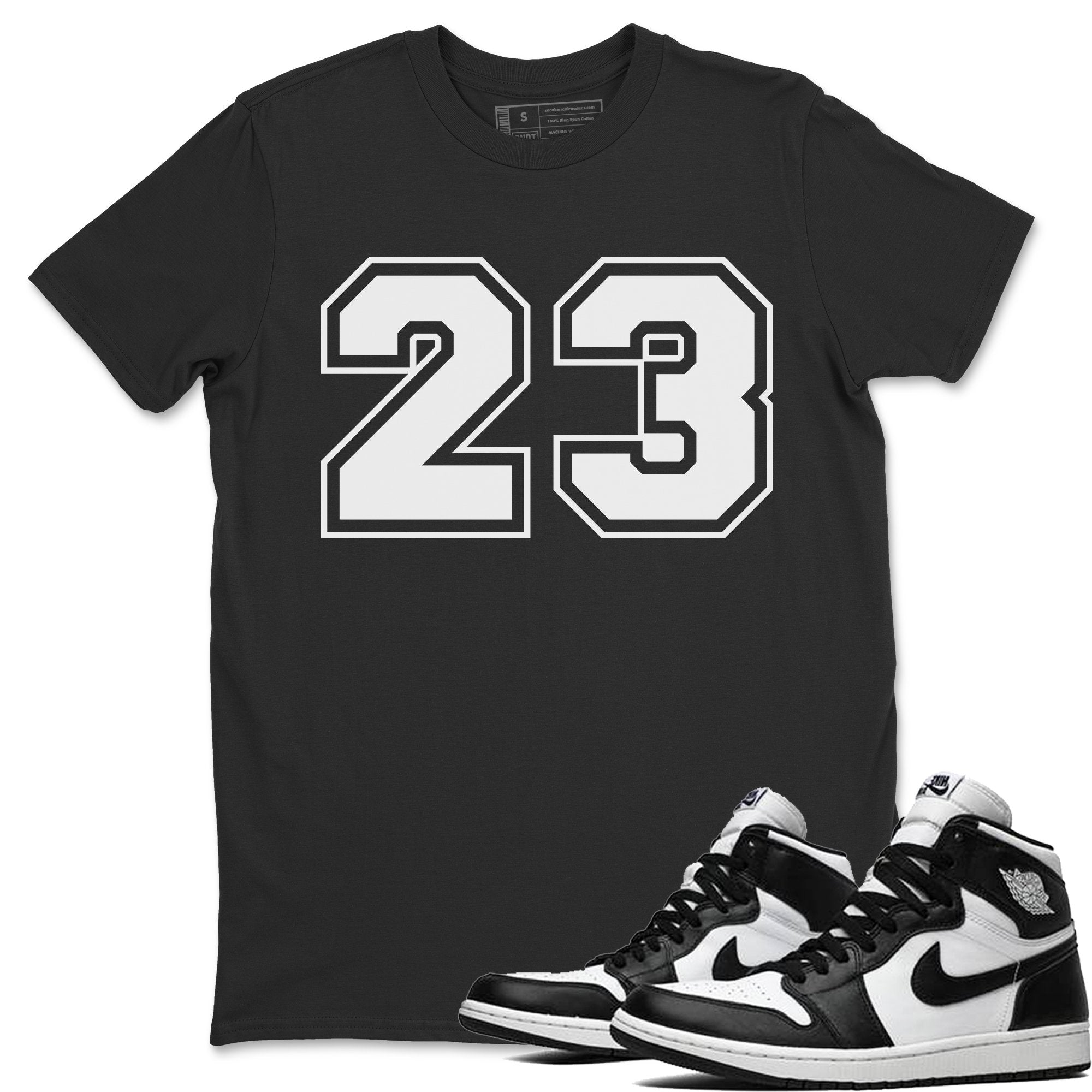 Jordan 1 Black White Sneaker Match Tees 23 Sneaker Tees Jordan 1 Black White Jordan to match sneaker T-Shirt Crew Neck Shirts