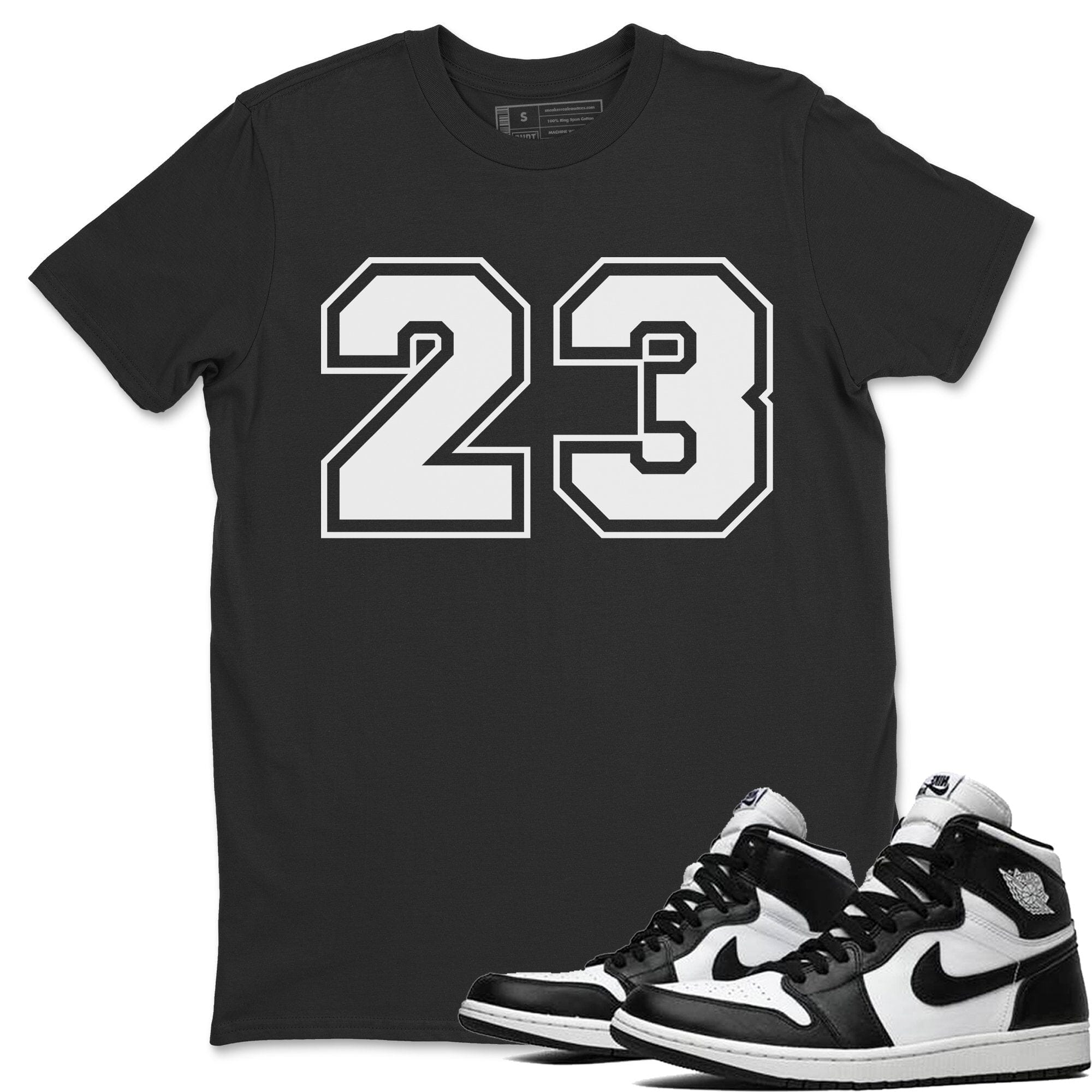 Jordan 1 Black White Sneaker Match Tees 23 Sneaker Tees Jordan 1 Black White Jordan to match sneaker T-Shirt Crew Neck Shirts