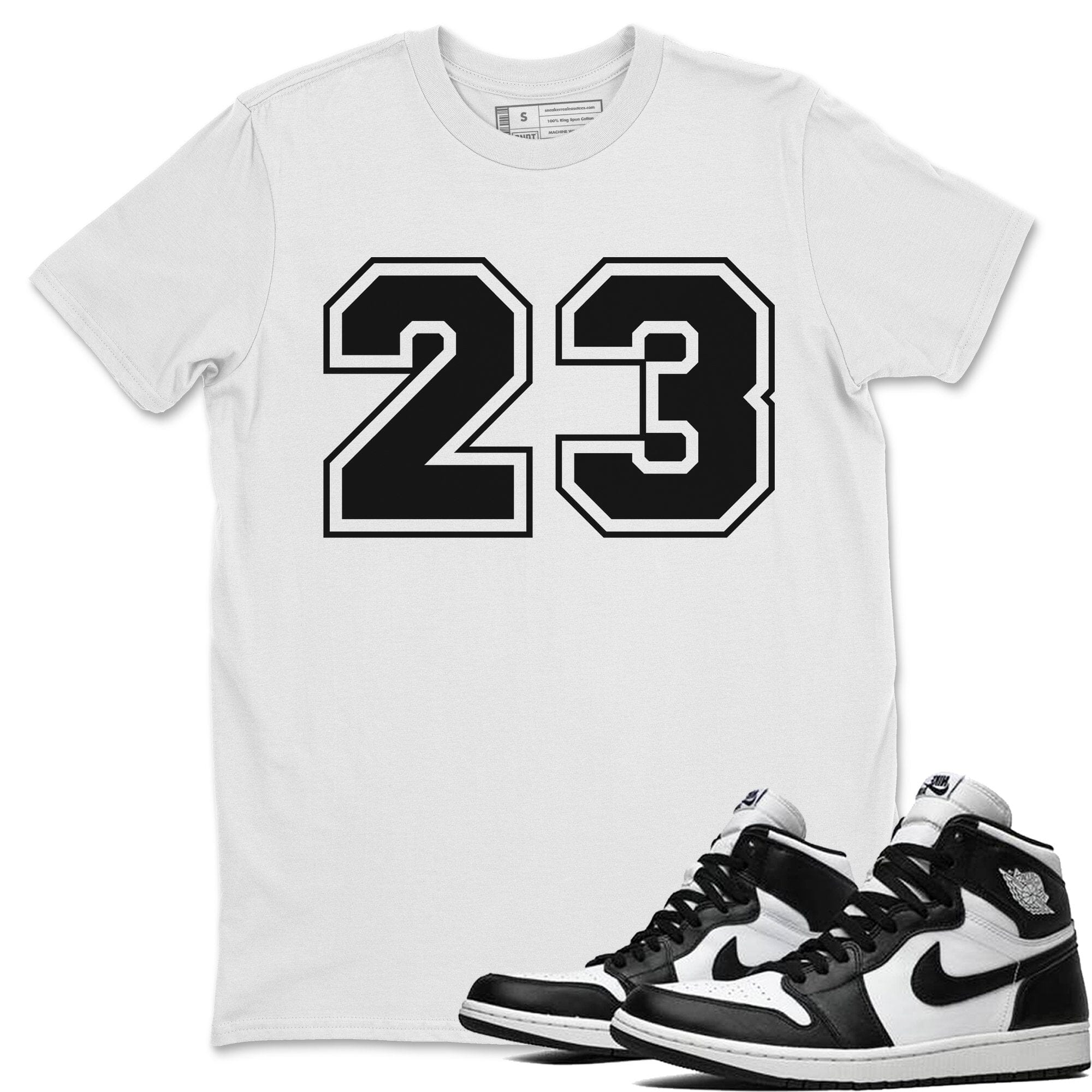 Jordan 1 Black White Sneaker Match Tees 23 Sneaker Tees Jordan 1 Black White Jordan to match sneaker T-Shirt Crew Neck Shirts