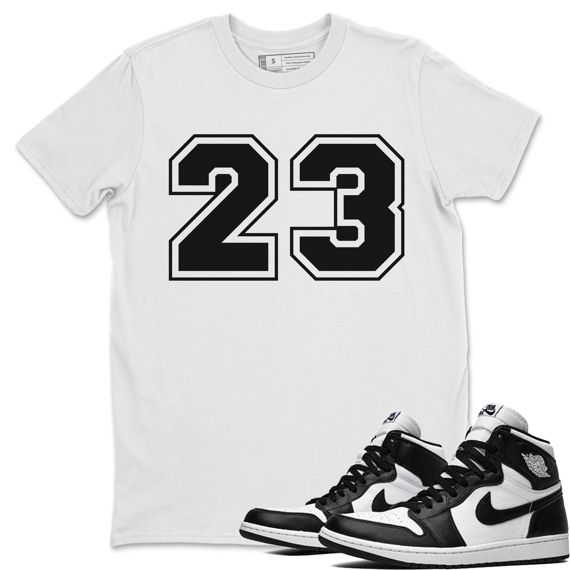 Jordan 1 Black White Sneaker Match Tees 23 Sneaker Tees Jordan 1 Black White Jordan to match sneaker T-Shirt Crew Neck Shirts
