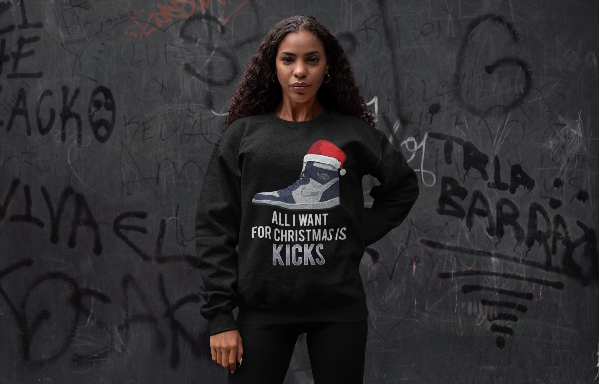 Jordan 1 Midnight Navy Shirt To Match Jordans All I Want For Christmas Is Kicks Sneaker Tees Jordan 1 Midnight Navy Drip Gear Zone Sneaker Matching Clothing Unisex Shirts