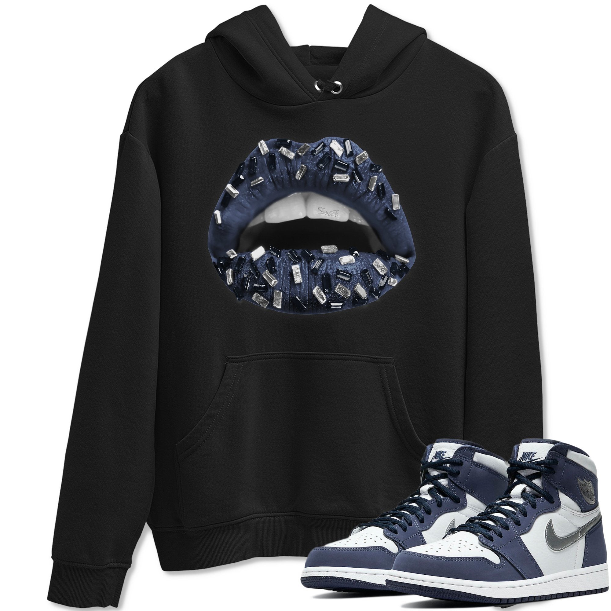 Jordan 1 Midnight Navy Shirt To Match Jordans Lips Jewel Sneaker Tees Jordan 1 Midnight Navy Drip Gear Zone Sneaker Matching Clothing Unisex Shirts