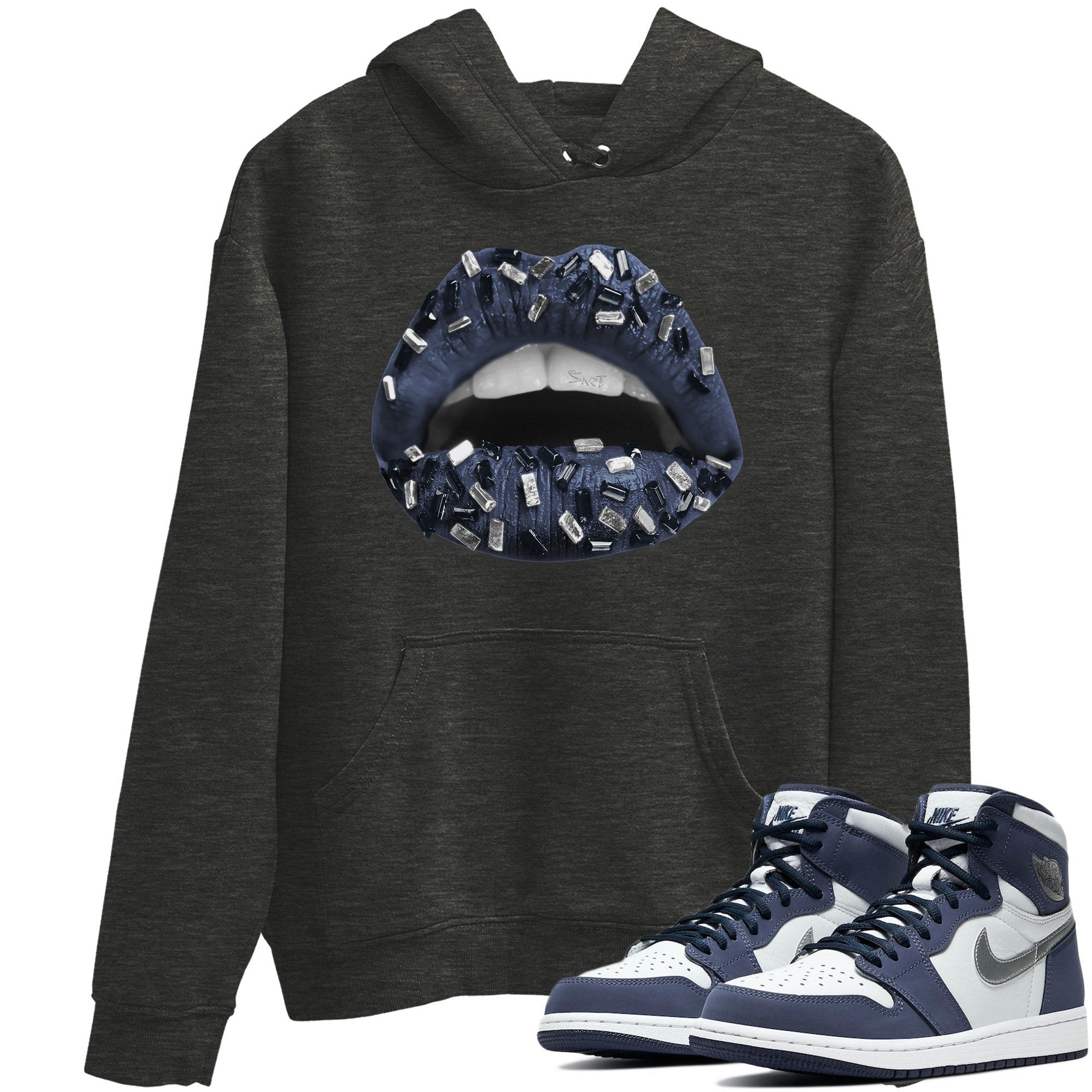 Jordan 1 Midnight Navy Shirt To Match Jordans Lips Jewel Sneaker Tees Jordan 1 Midnight Navy Drip Gear Zone Sneaker Matching Clothing Unisex Shirts