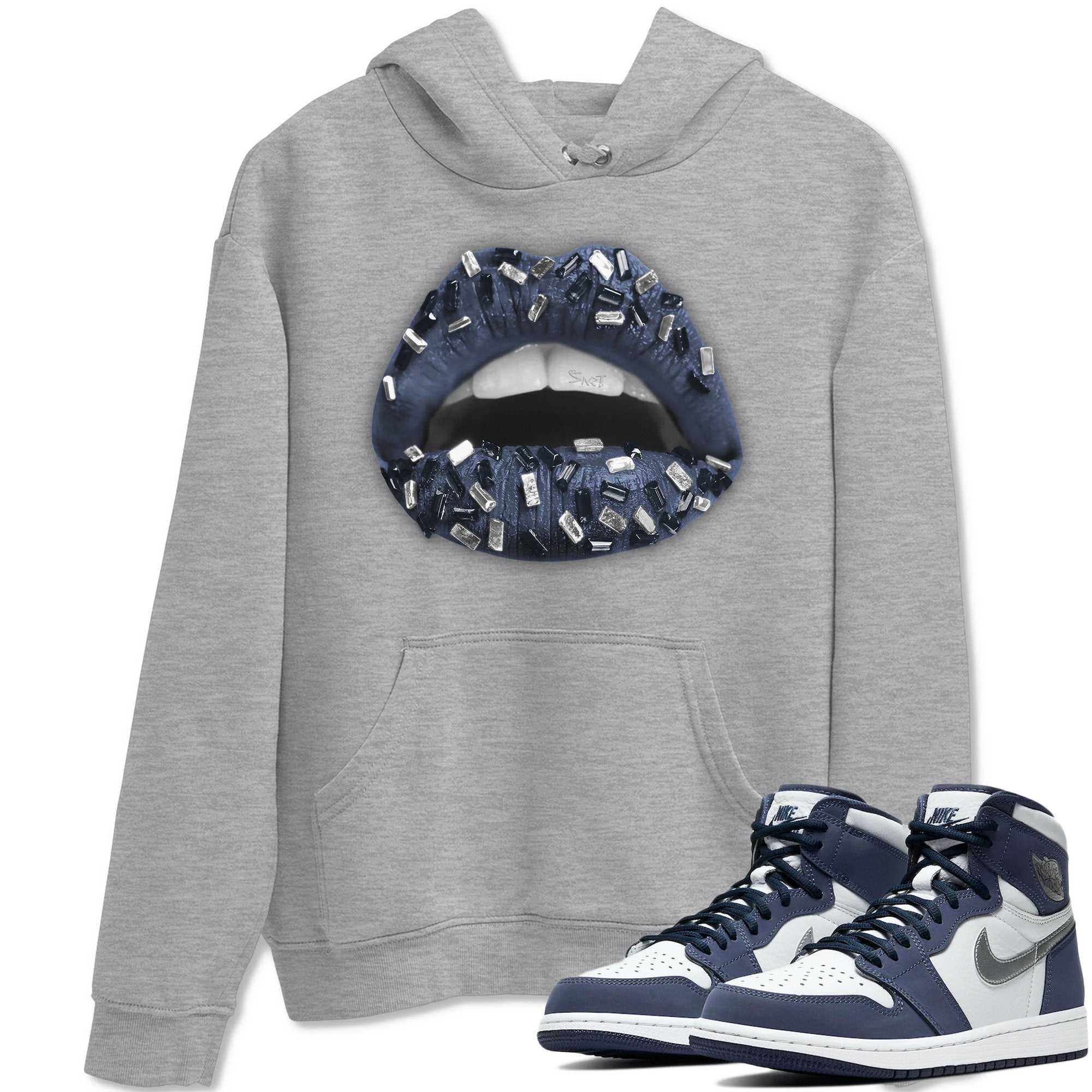 Jordan 1 Midnight Navy Shirt To Match Jordans Lips Jewel Sneaker Tees Jordan 1 Midnight Navy Drip Gear Zone Sneaker Matching Clothing Unisex Shirts