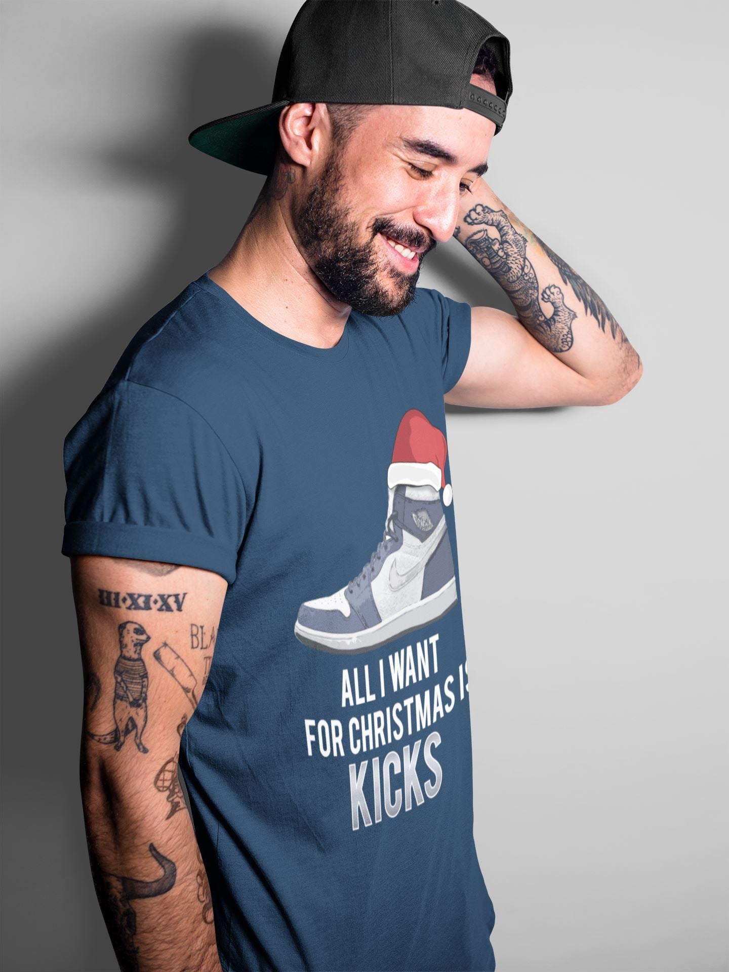 Jordan 1 Midnight Navy Shirt To Match Jordans All I Want For Christmas Is Kicks Sneaker Tees Jordan 1 Midnight Navy Drip Gear Zone Sneaker Matching Clothing Unisex Shirts