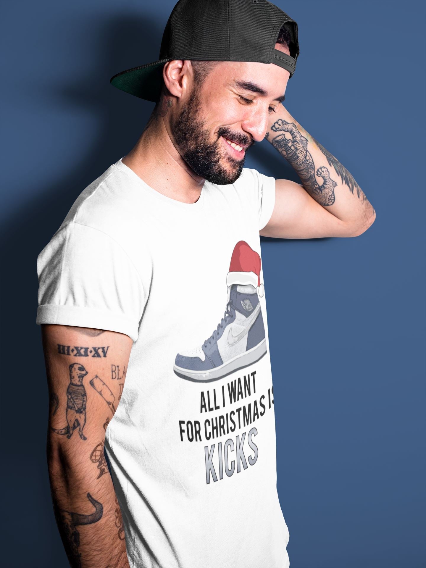 Jordan 1 Midnight Navy Shirt To Match Jordans All I Want For Christmas Is Kicks Sneaker Tees Jordan 1 Midnight Navy Drip Gear Zone Sneaker Matching Clothing Unisex Shirts