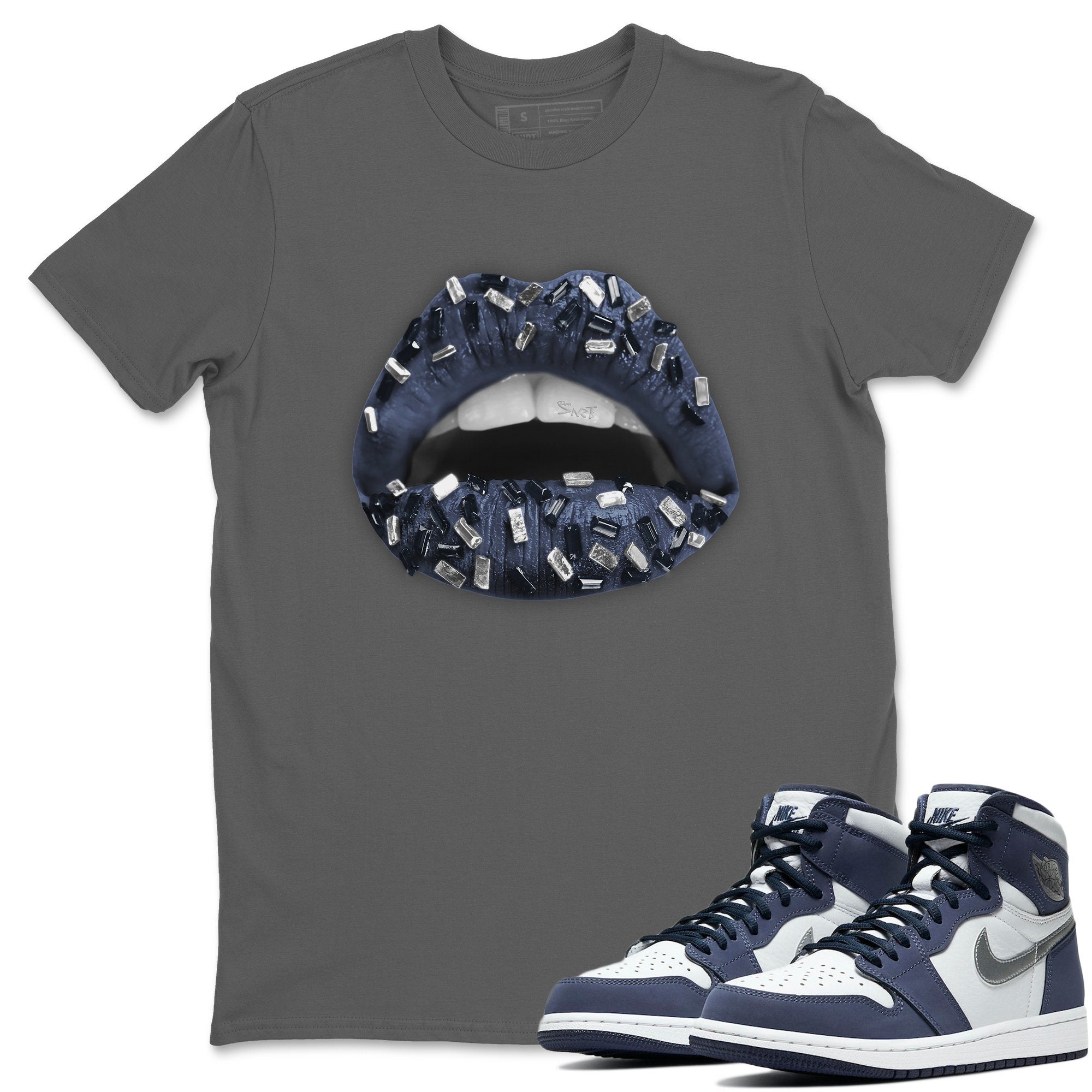 Jordan 1 Midnight Navy Shirt To Match Jordans Lips Jewel Sneaker Tees Jordan 1 Midnight Navy Drip Gear Zone Sneaker Matching Clothing Unisex Shirts