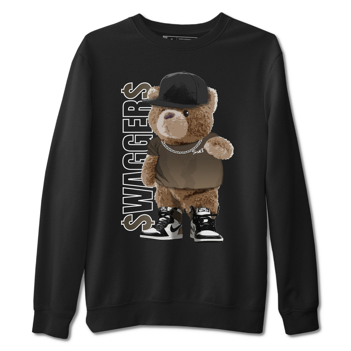 Jordan 1 Dark Mocha Sneaker Matching T-Shirt Bear Swaggers Sneaker Tees Jordan 1 Dark Mocha Sneaker Release Tees Crew Neck Tees
