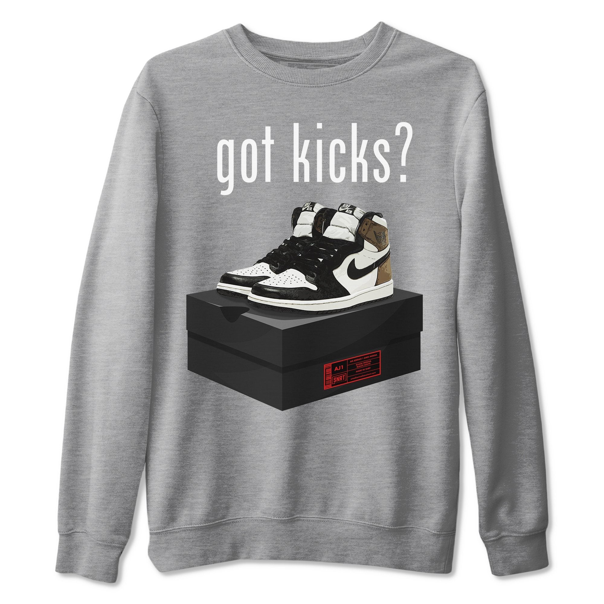 Jordan 1 Dark Mocha Sneaker Matching T-Shirt Got Kicks Sneaker Tees Jordan 1 Dark Mocha Sneaker Release Tees Crew Neck Tees
