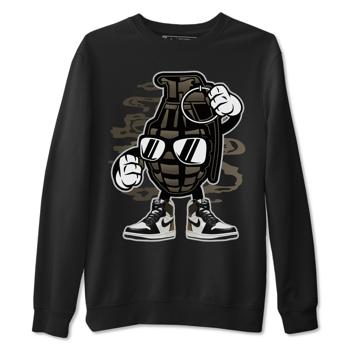 Jordan 1 Dark Mocha Sneaker Matching T-Shirt Grenade Sneaker Tees Jordan 1 Dark Mocha Sneaker Release Tees Crew Neck Tees