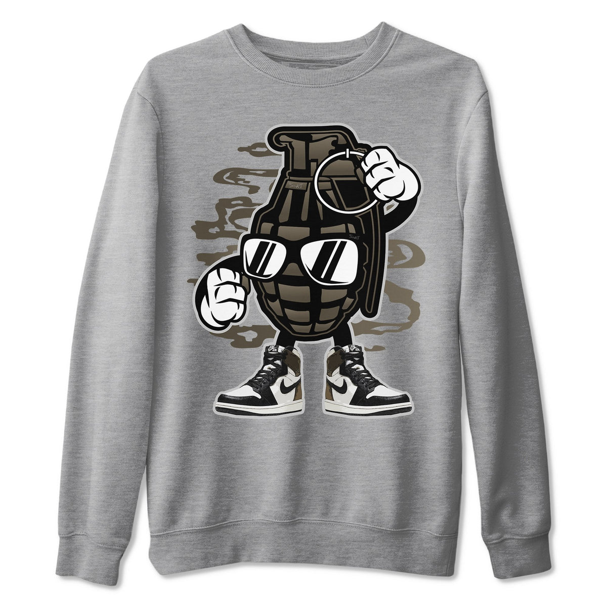 Jordan 1 Dark Mocha Sneaker Matching T-Shirt Grenade Sneaker Tees Jordan 1 Dark Mocha Sneaker Release Tees Crew Neck Tees