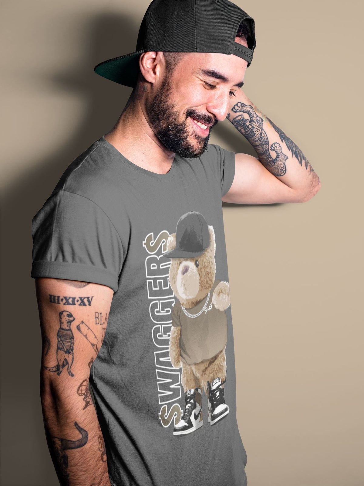 Jordan 1 Dark Mocha Sneaker Matching T-Shirt Bear Swaggers Sneaker Tees Jordan 1 Dark Mocha Sneaker Release Tees Crew Neck Tees