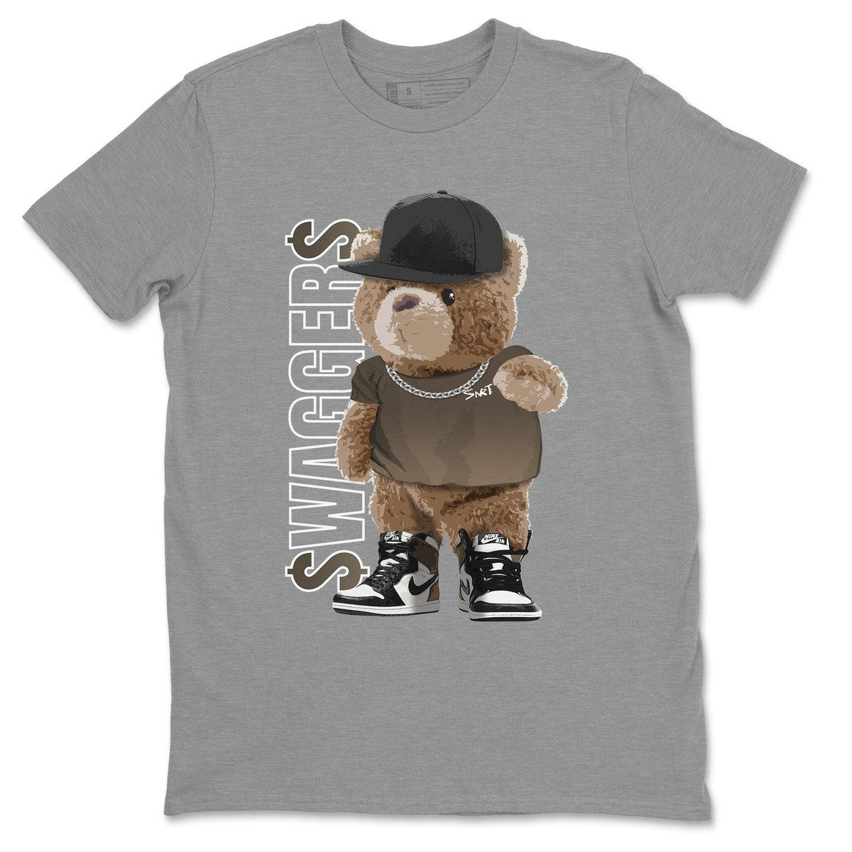 Jordan 1 Dark Mocha Sneaker Matching T-Shirt Bear Swaggers Sneaker Tees Jordan 1 Dark Mocha Sneaker Release Tees Crew Neck Tees