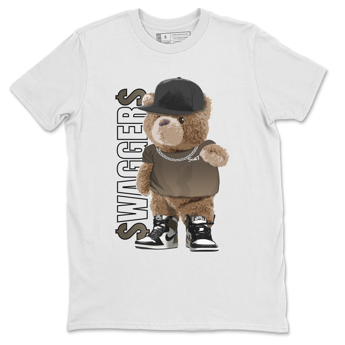 Jordan 1 Dark Mocha Sneaker Matching T-Shirt Bear Swaggers Sneaker Tees Jordan 1 Dark Mocha Sneaker Release Tees Crew Neck Tees