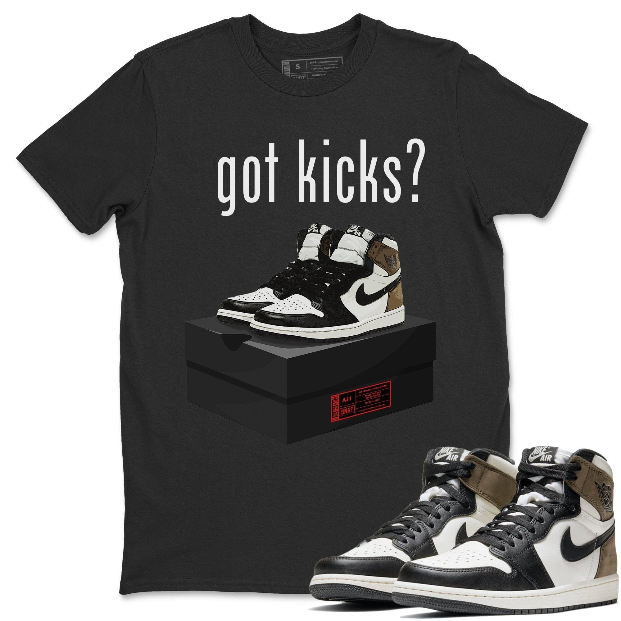 Jordan 1 Dark Mocha Sneaker Matching T-Shirt Got Kicks Sneaker Tees Jordan 1 Dark Mocha Sneaker Release Tees Crew Neck Tees