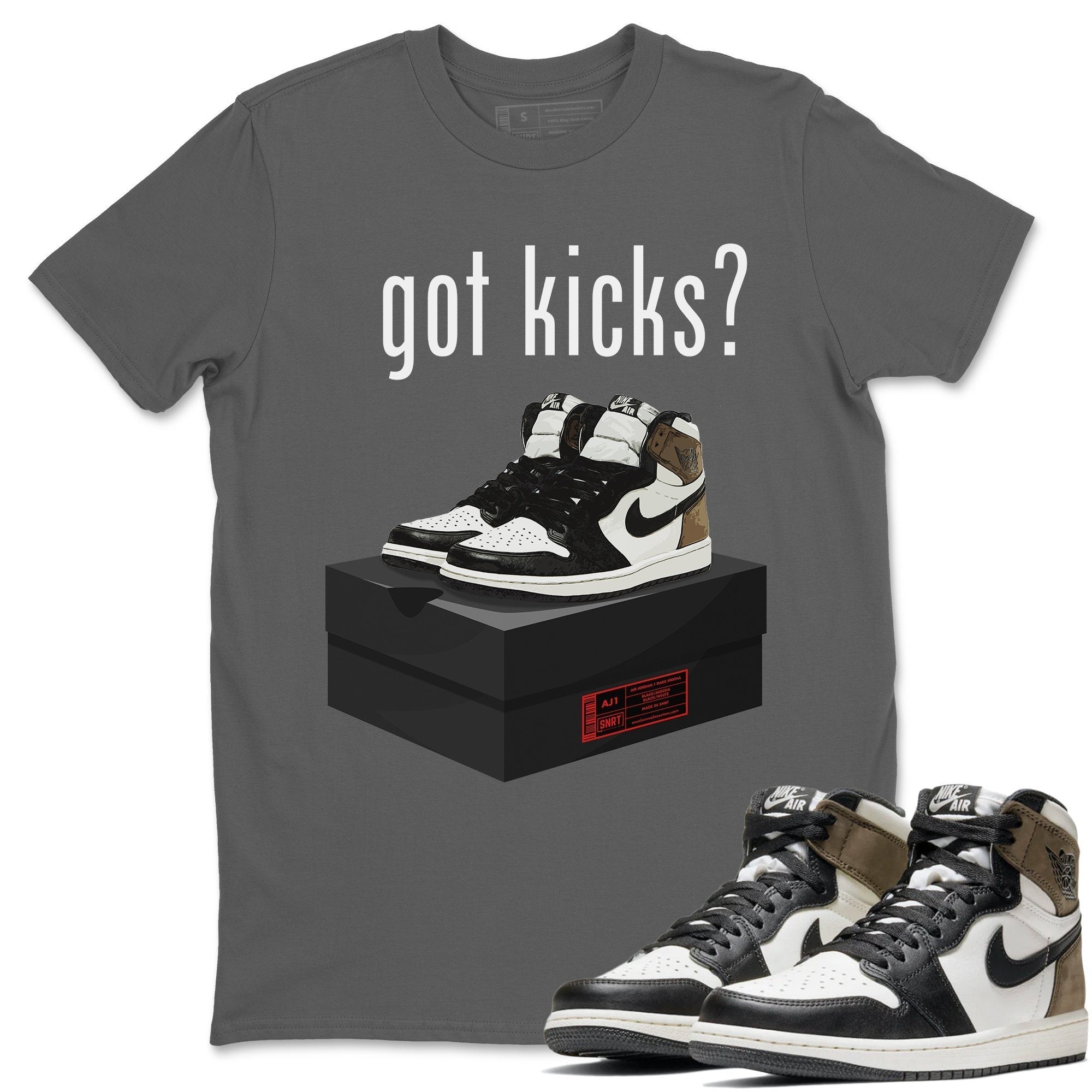 Jordan 1 Dark Mocha Sneaker Matching T-Shirt Got Kicks Sneaker Tees Jordan 1 Dark Mocha Sneaker Release Tees Crew Neck Tees