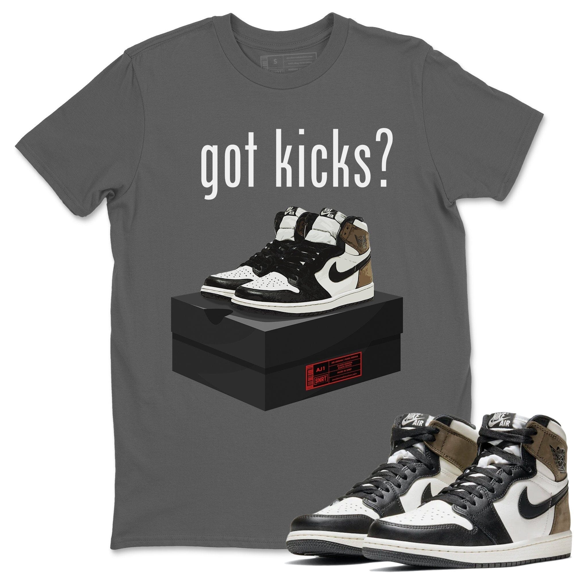 Jordan 1 Dark Mocha Sneaker Matching T-Shirt Got Kicks Sneaker Tees Jordan 1 Dark Mocha Sneaker Release Tees Crew Neck Tees
