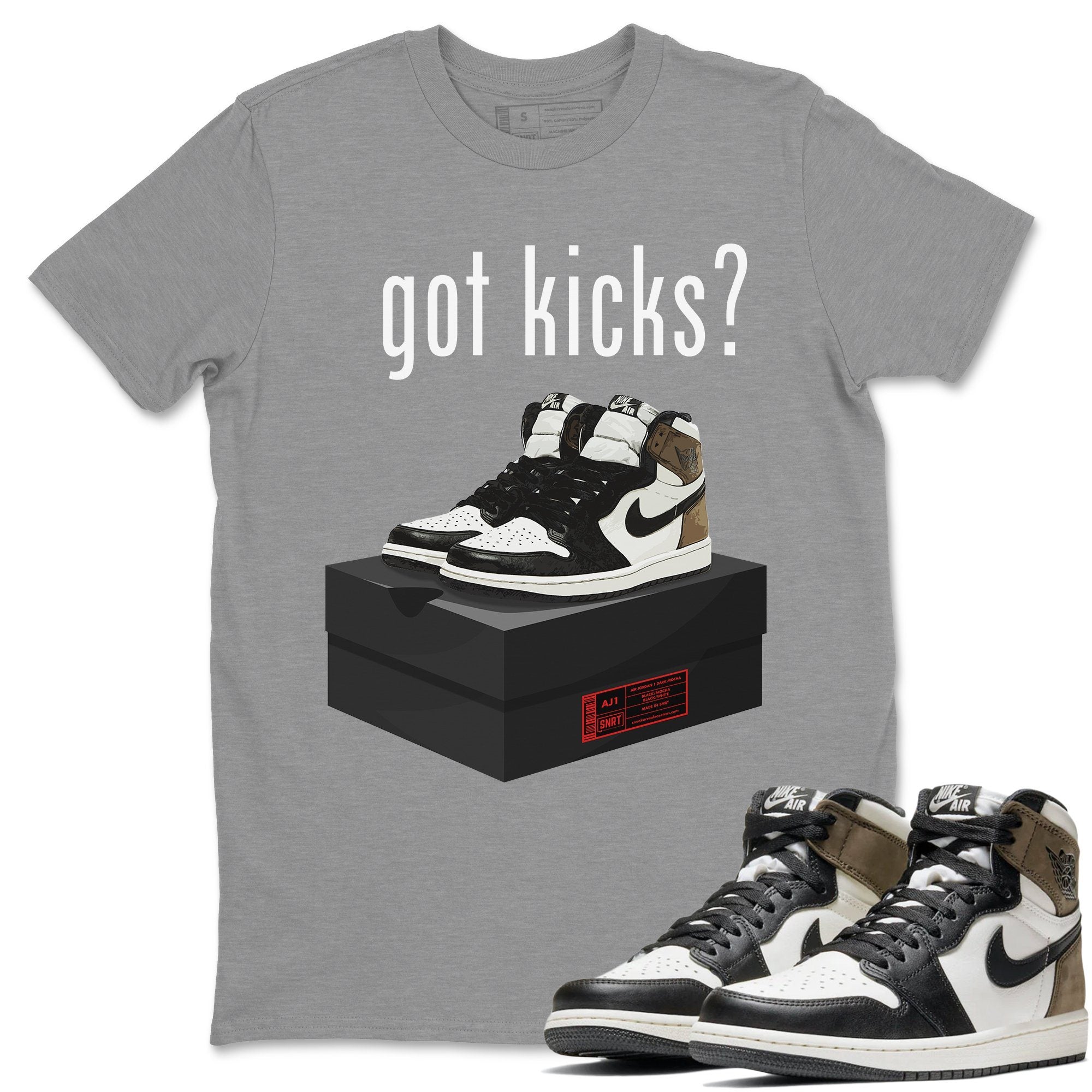 Jordan 1 Dark Mocha Sneaker Matching T-Shirt Got Kicks Sneaker Tees Jordan 1 Dark Mocha Sneaker Release Tees Crew Neck Tees