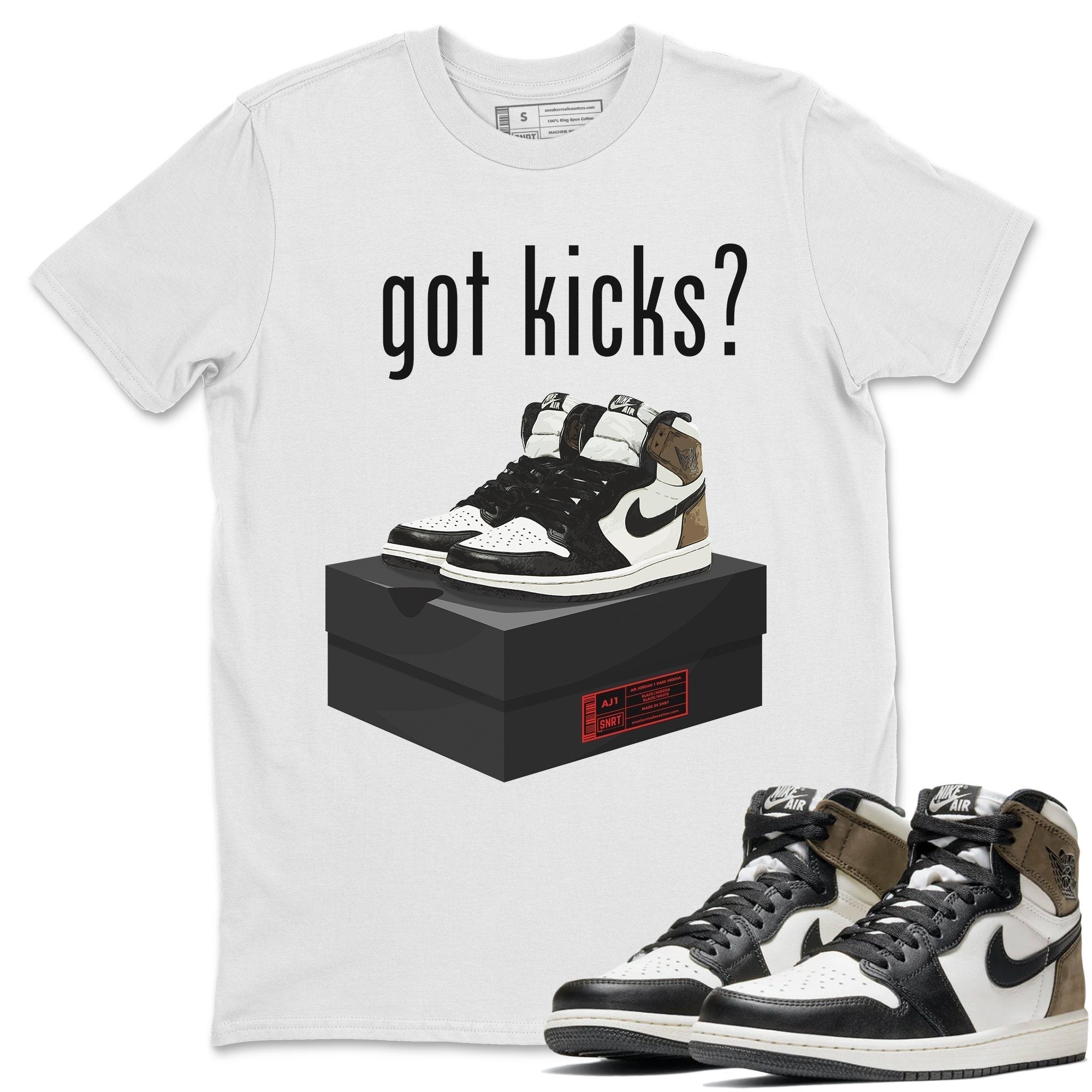 Jordan 1 Dark Mocha Sneaker Matching T-Shirt Got Kicks Sneaker Tees Jordan 1 Dark Mocha Sneaker Release Tees Crew Neck Tees