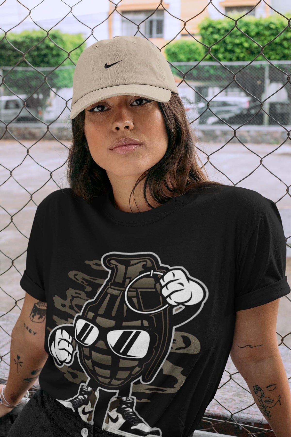 Jordan 1 Dark Mocha Sneaker Matching T-Shirt Grenade Sneaker Tees Jordan 1 Dark Mocha Sneaker Release Tees Crew Neck Tees