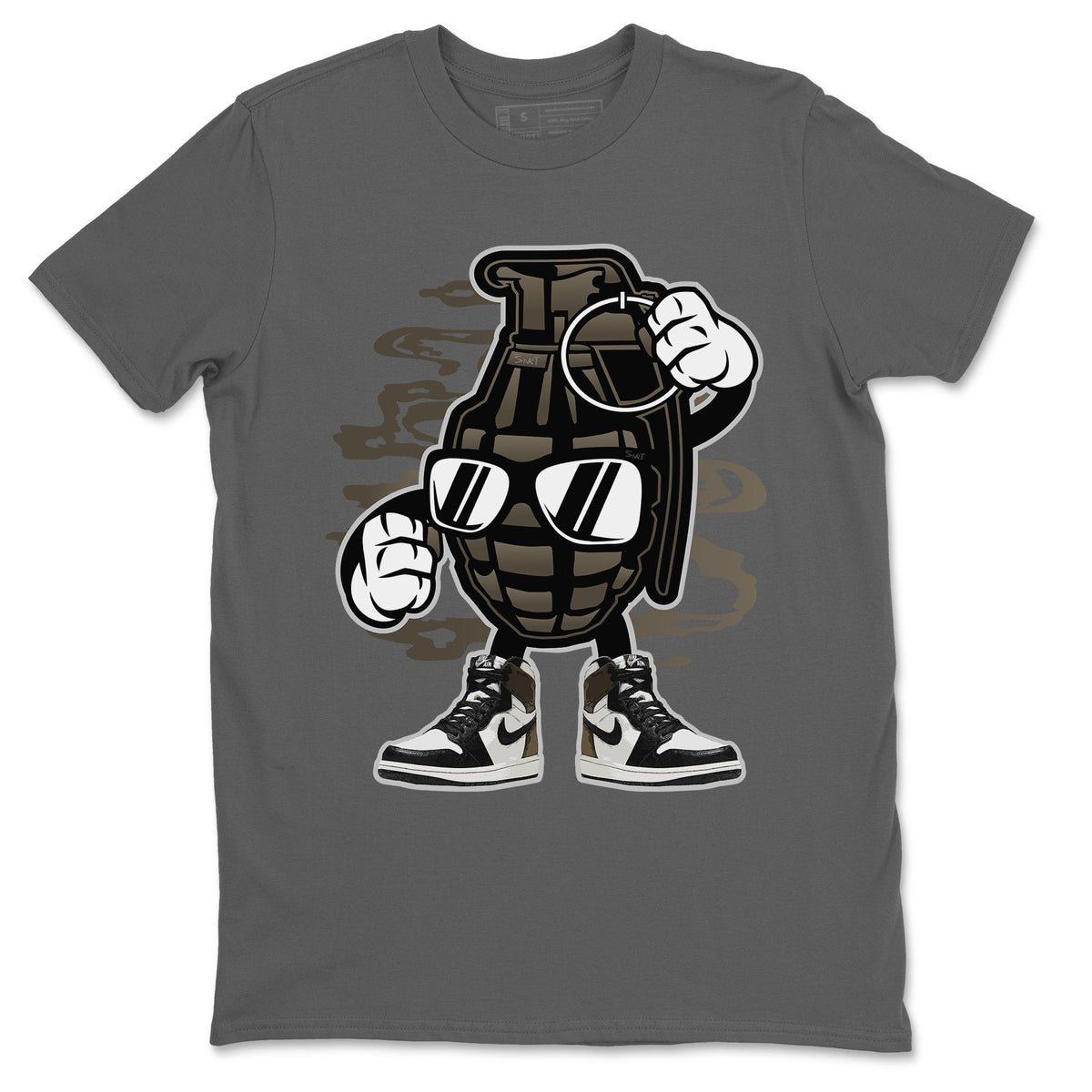 Jordan 1 Dark Mocha Sneaker Matching T-Shirt Grenade Sneaker Tees Jordan 1 Dark Mocha Sneaker Release Tees Crew Neck Tees